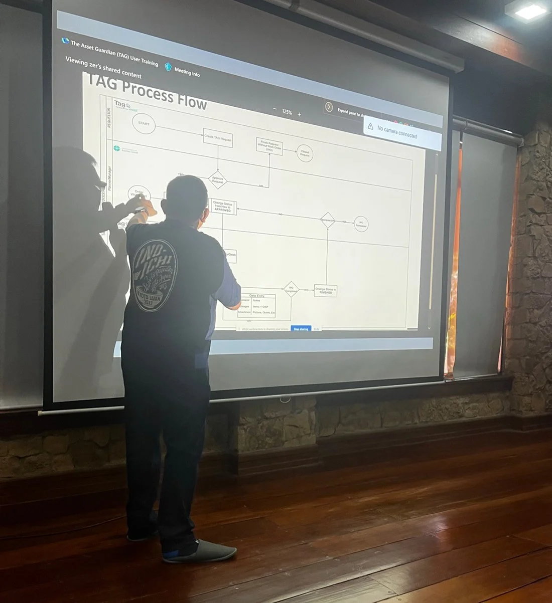 René Santos, partenaire Microsoft chez PASI, anime une session de formation sur place consacrée gestion des actifs d'entreprise (EAM) avec TAG Mobi, dans le cadre du déploiement de TAG Mobi au sein d'une entreprise.