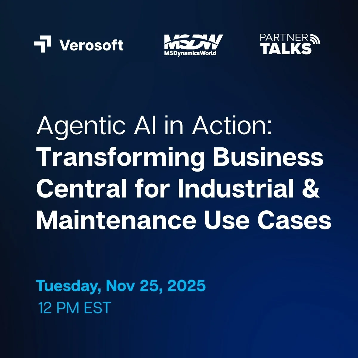 Annonce d'une session de formation en direct Transformer Business Central les cas d'utilisation dans l'industrie et la maintenance