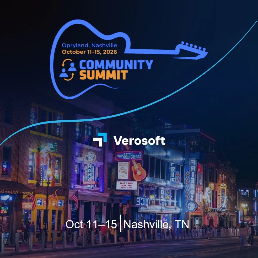 Logo du sommet communautaire avec le logo de Verosoft pour l'événement organisé à Nashville en octobre 2026