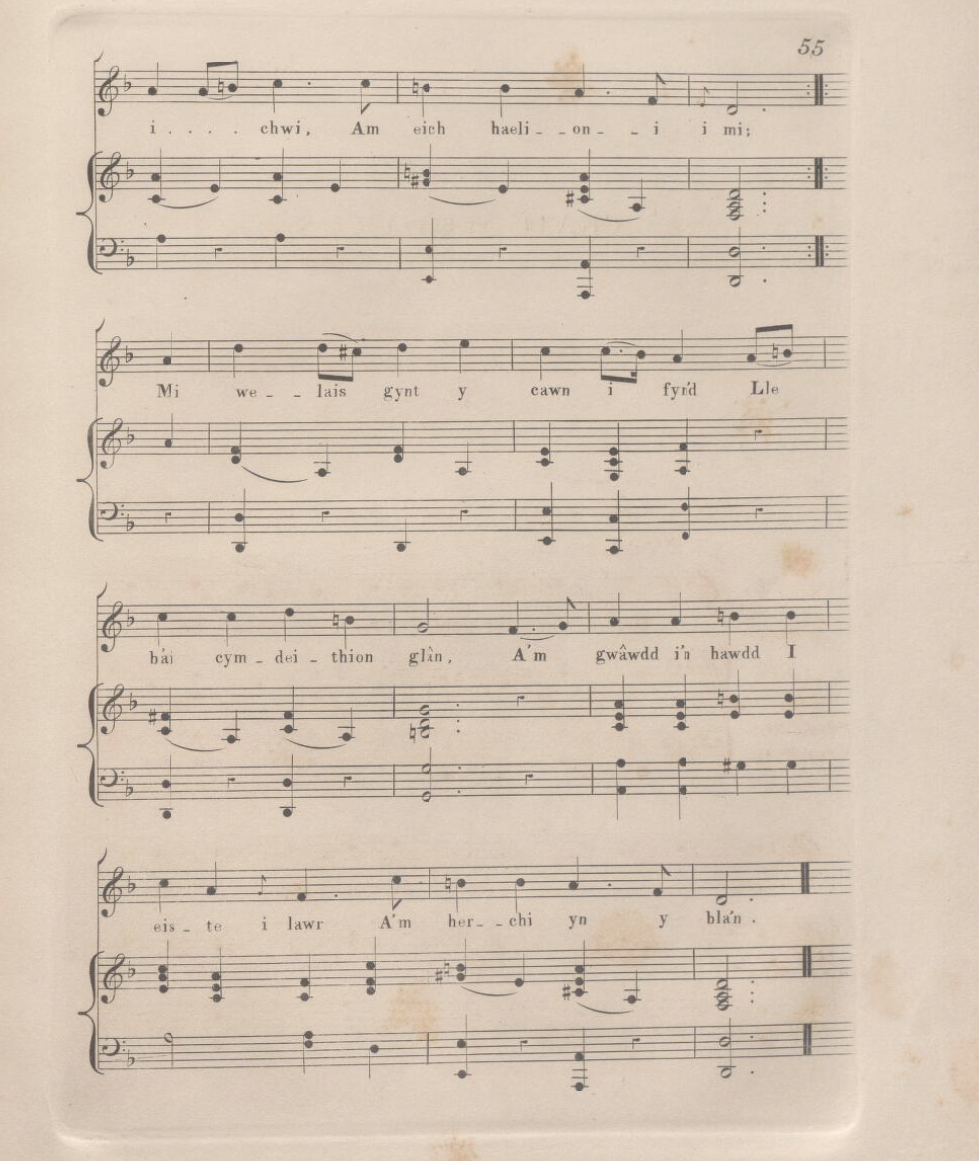 Continued 'Craig y Ddinas' sheet music.