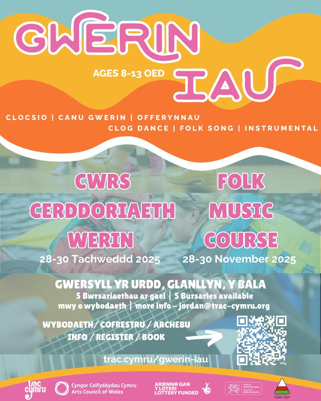 🔊 GWERIN IAU 2025 🔊
Cwrs Cerddoriaeth Gwerin i blant ifainc, oedran 8-13 | Junior Folk Music Course, ages 8-13 🤩🎶

Mae ein cwrs gwerin breswyl i blant ifanc yn &ocirc;l yn @gwersyllglanllyn ym mis Tachwedd eleni! 🎉

Mae 5 bwrsariaethau ar gael, 