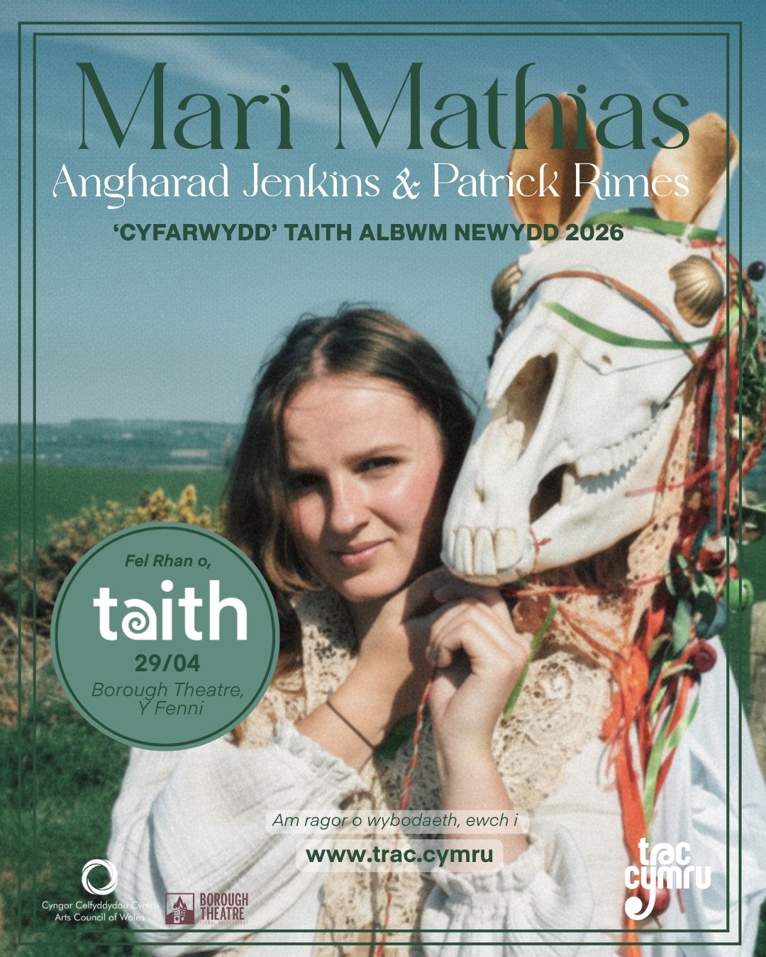 🌀 Mae gig cyntaf ein prosiect newydd &lsquo;TAITH&rsquo; yn fuan! 🌀

Mae @marimathiasmusic_ a&rsquo;i band yn brif berfformwyr ar y daith gyntaf, yn lansio ei halbwm newydd &lsquo;Cyfarwydd&rsquo;, gyda chefnogaeth gan @sienco a @rimespatrick! ✨

?