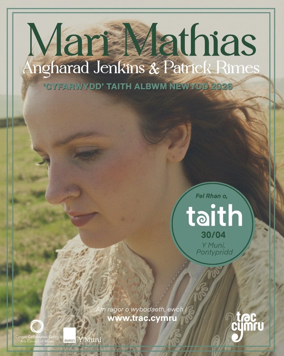 Mae&rsquo;r &lsquo;TAITH&rsquo; yn parhau! ✨
Ymunwch &acirc; ni ar ail stop y daith arbennig hon wrth i @marimathiasmusic_ a&rsquo;i band ddod &acirc;&rsquo;i halbwm newydd pwerus &lsquo;Cyfarwydd&rsquo; i&rsquo;r llwyfan 🌀

Gyda chefnogaeth gan @si