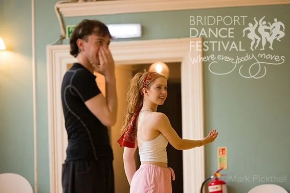 Bridport Youth Dance alumni's, Louis Donovan and dance partner during workshop at the Bull Hotel, Bridport