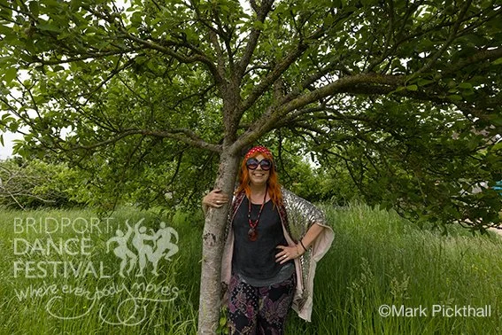 Angie Porter - workshop for families in the Community Orchard - 'silent disco' - Dancing with trees