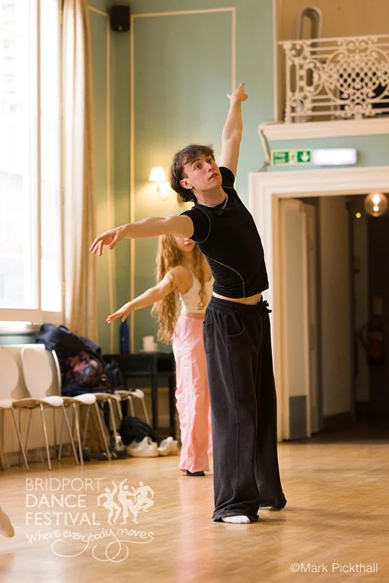 Bridport Youth Dance alumni's, Louis Donovan during workshop at the Bull Hotel, Bridport