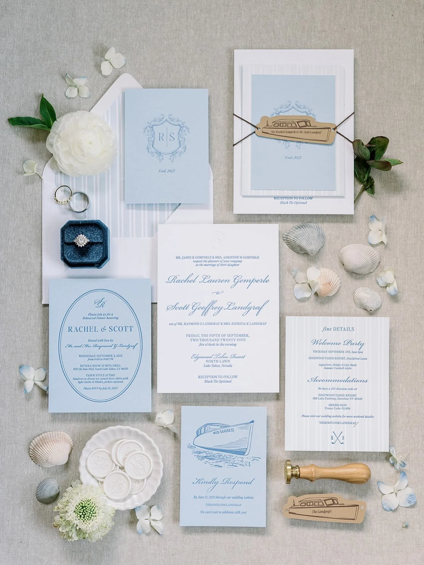 Today&rsquo;s the day @cloudnineeventco! I loved designing this suite! It draws from the timeless heritage of yacht and country clubs with a nod to their love of golf, all assembled with a sketch of the Wild Goose II @grandtahoecharterslaketahoe, eac