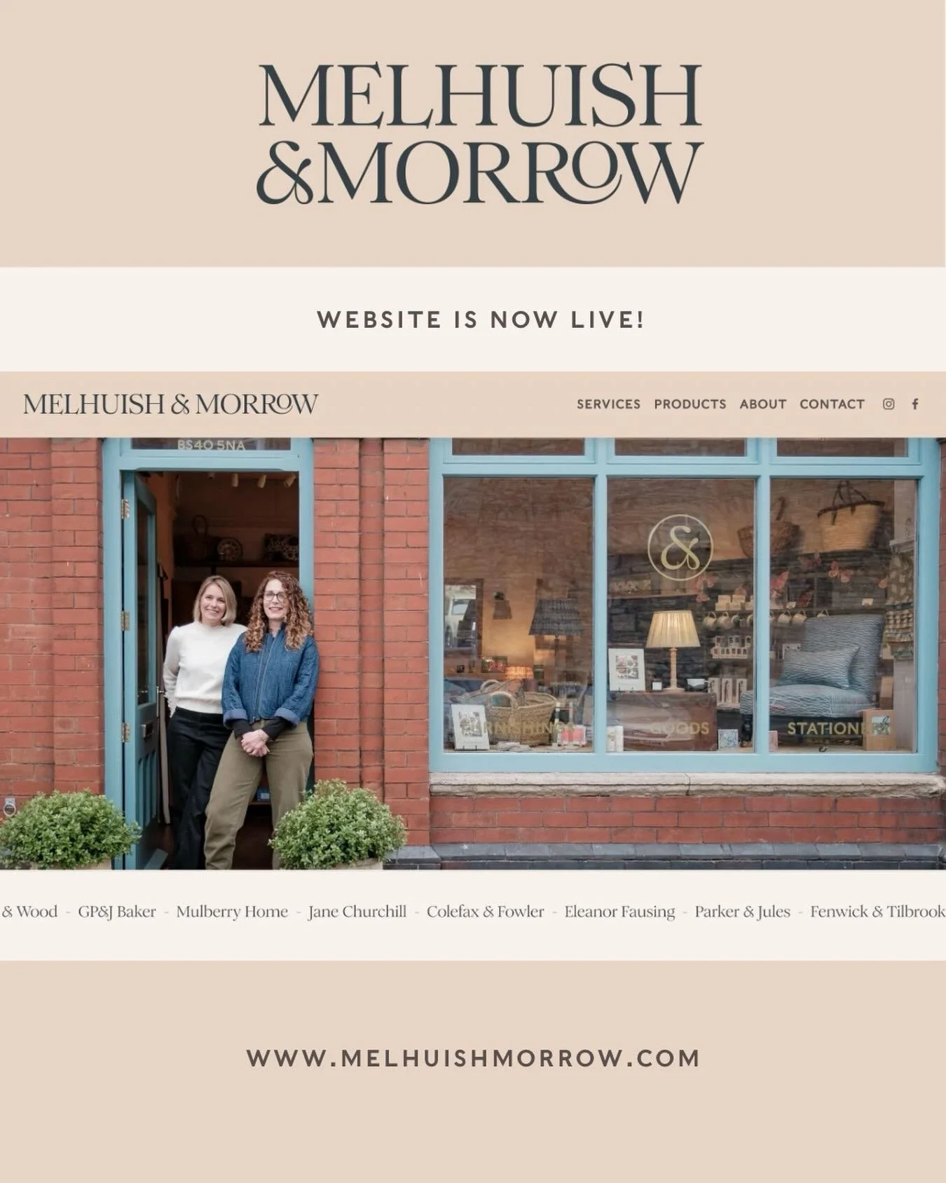 It&rsquo;s finally here!! 🥳

Thrilled to announce the launch of a new website I have just designed for @melhuishmorrow. Located in an absolutely gorgeous spot in Wrington, North Somerset, these ladies specialise in interior design, upholstery and be