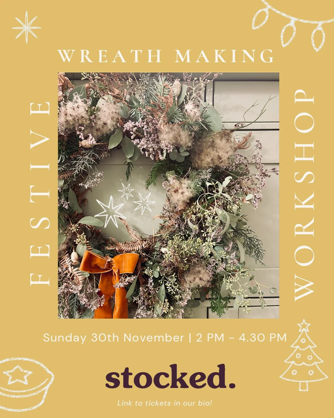 Promo poster for Wreath making workshop