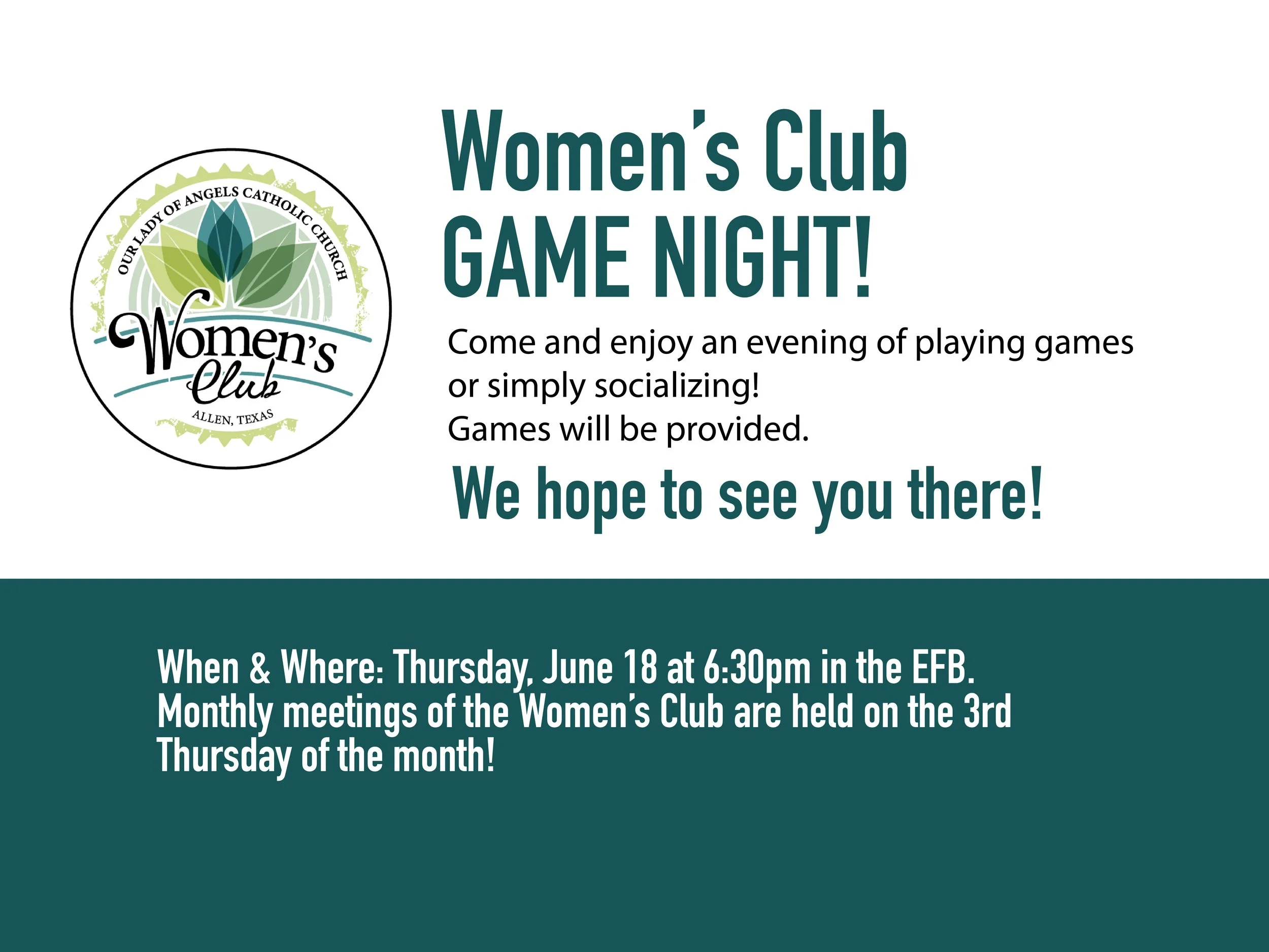Women's Club Game Night