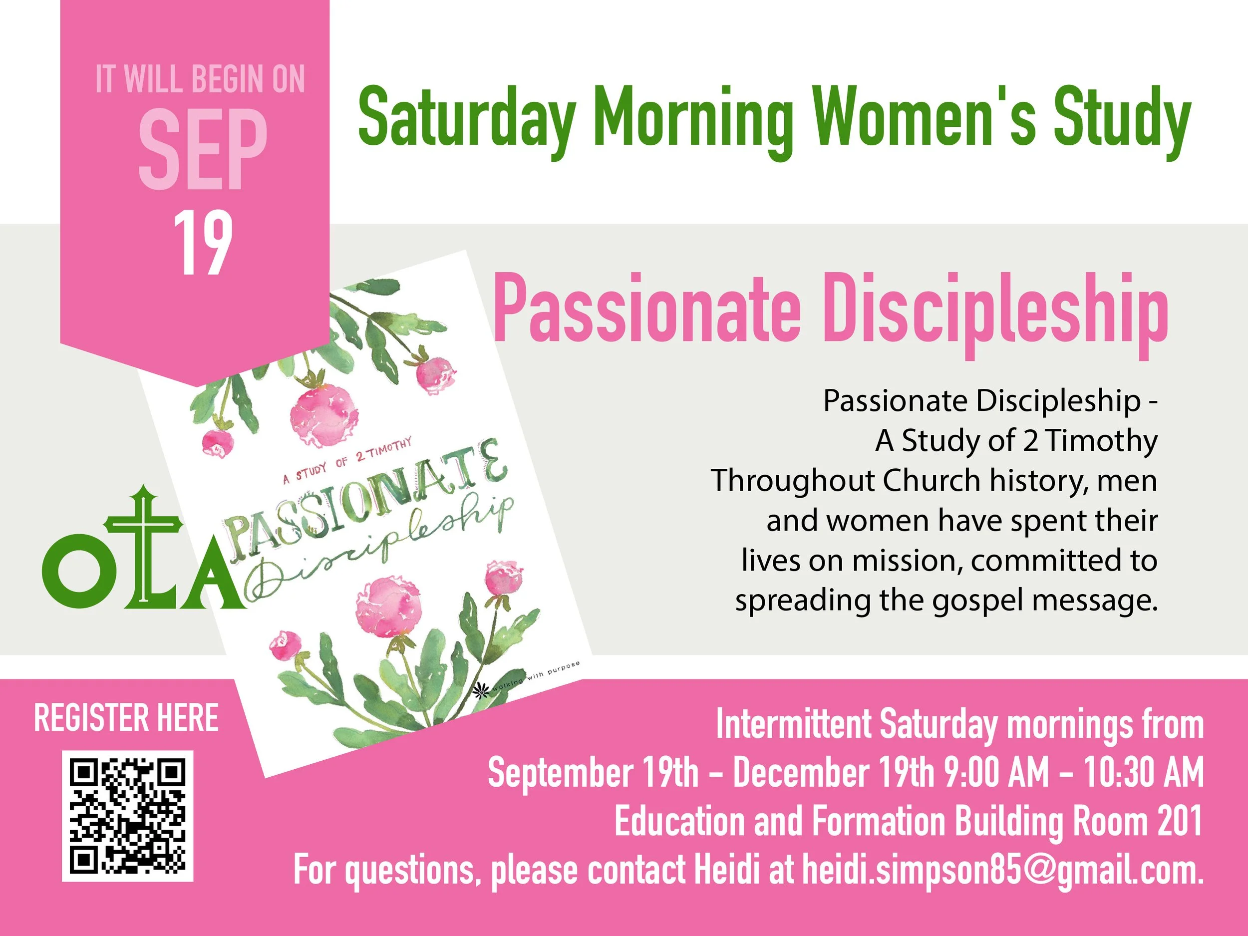 Passionate Discipleship - Saturday Morning Women's Study