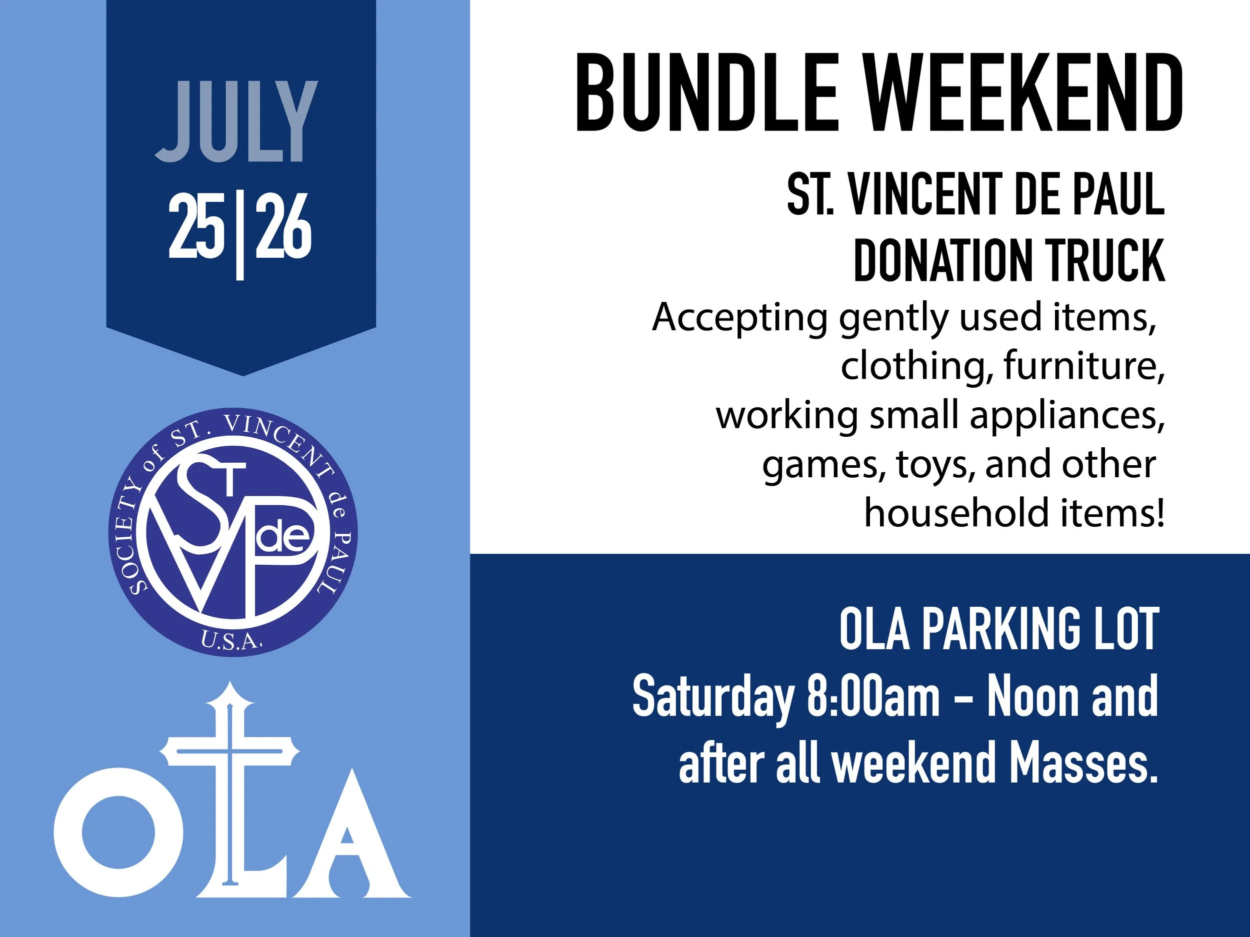 Bundle Weekend St Vincent de Paul