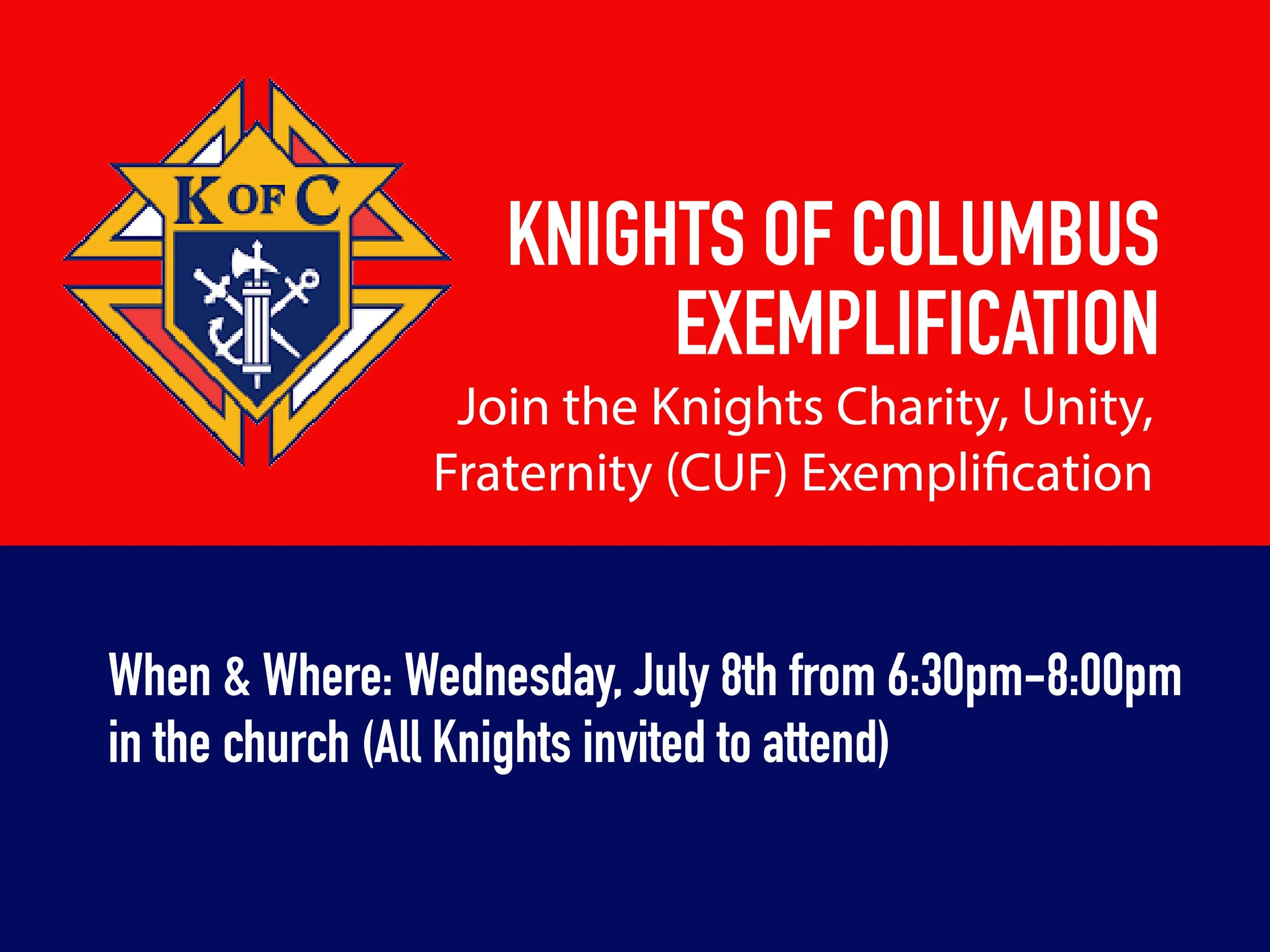 KNIGHTS OF COLUMBUS EXEMPLIFICATION