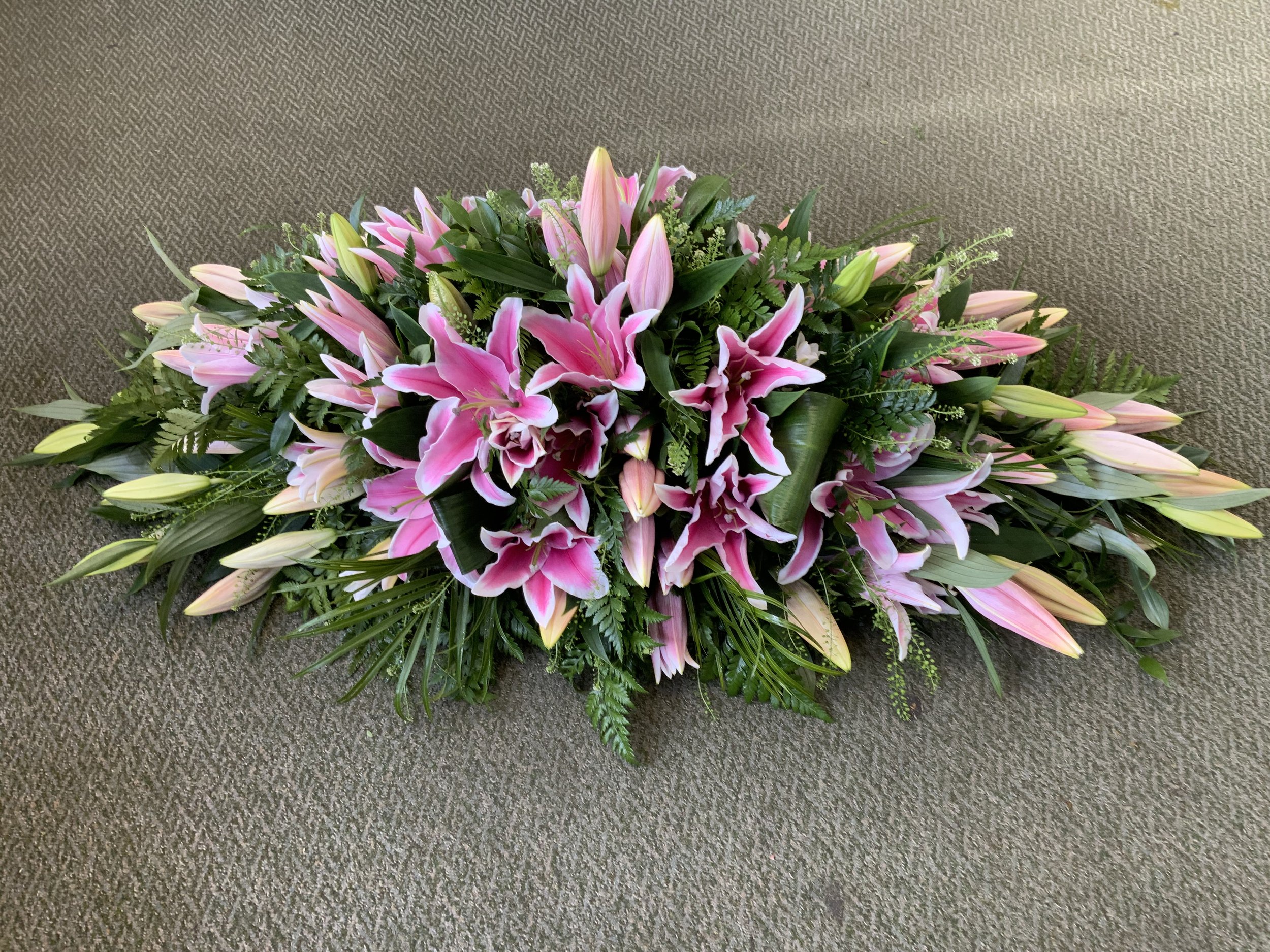 Coffin Spray - Pink Lilies