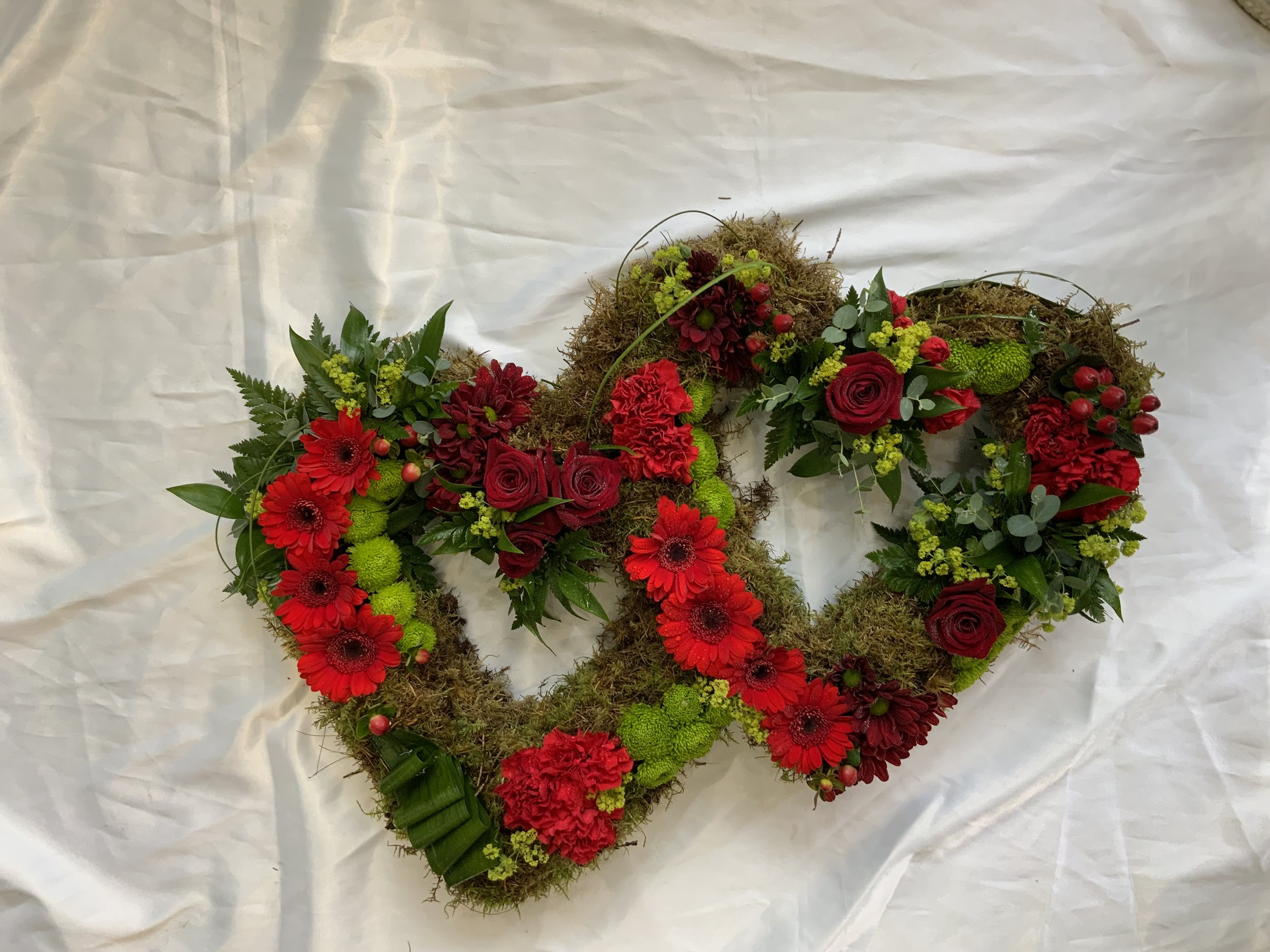 Double Heart - Red with Foliage