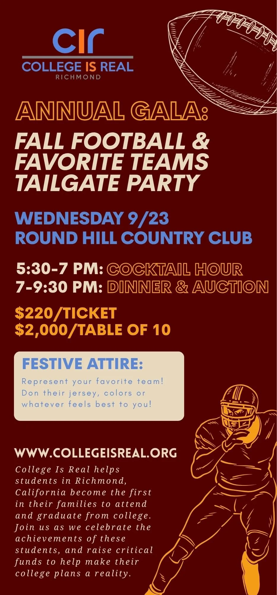 College Is Real gala on 9/23 