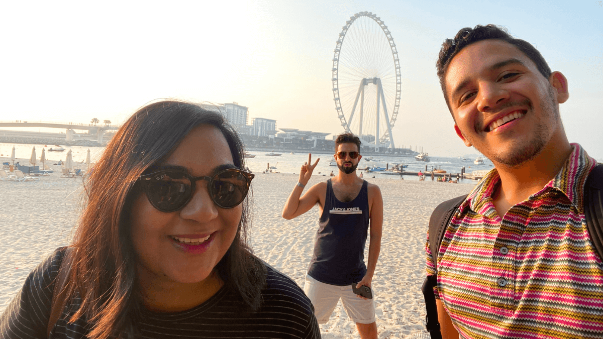 Gay couple Traveling Boyfriends in the Marina, Dubai