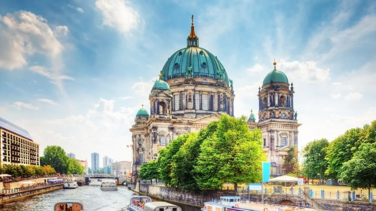Gay couple visiting Berlin, Germany