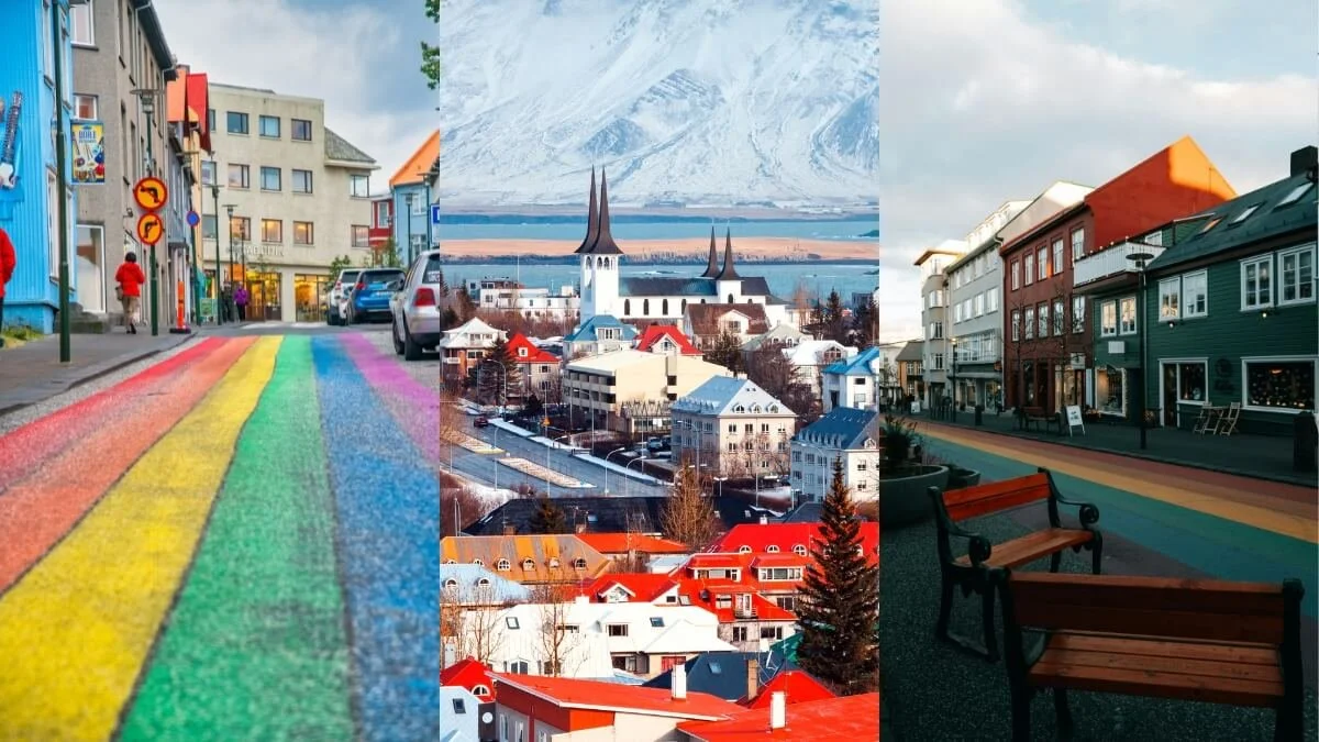 Gay couple exploring Iceland's dramatic landscapes, one of the safest countries for LGBTQ+ travelers