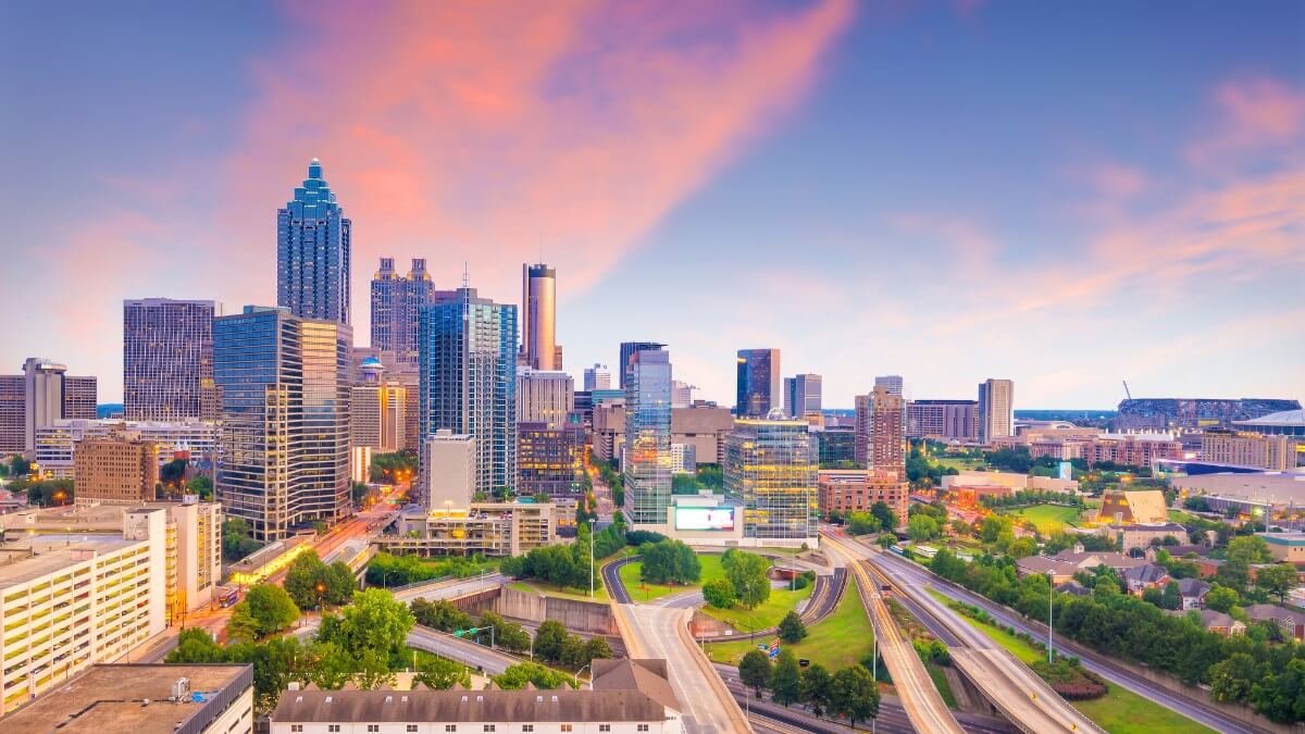 Atlanta skyline, one of the most LGBTQ+ friendly cities in the southern United States