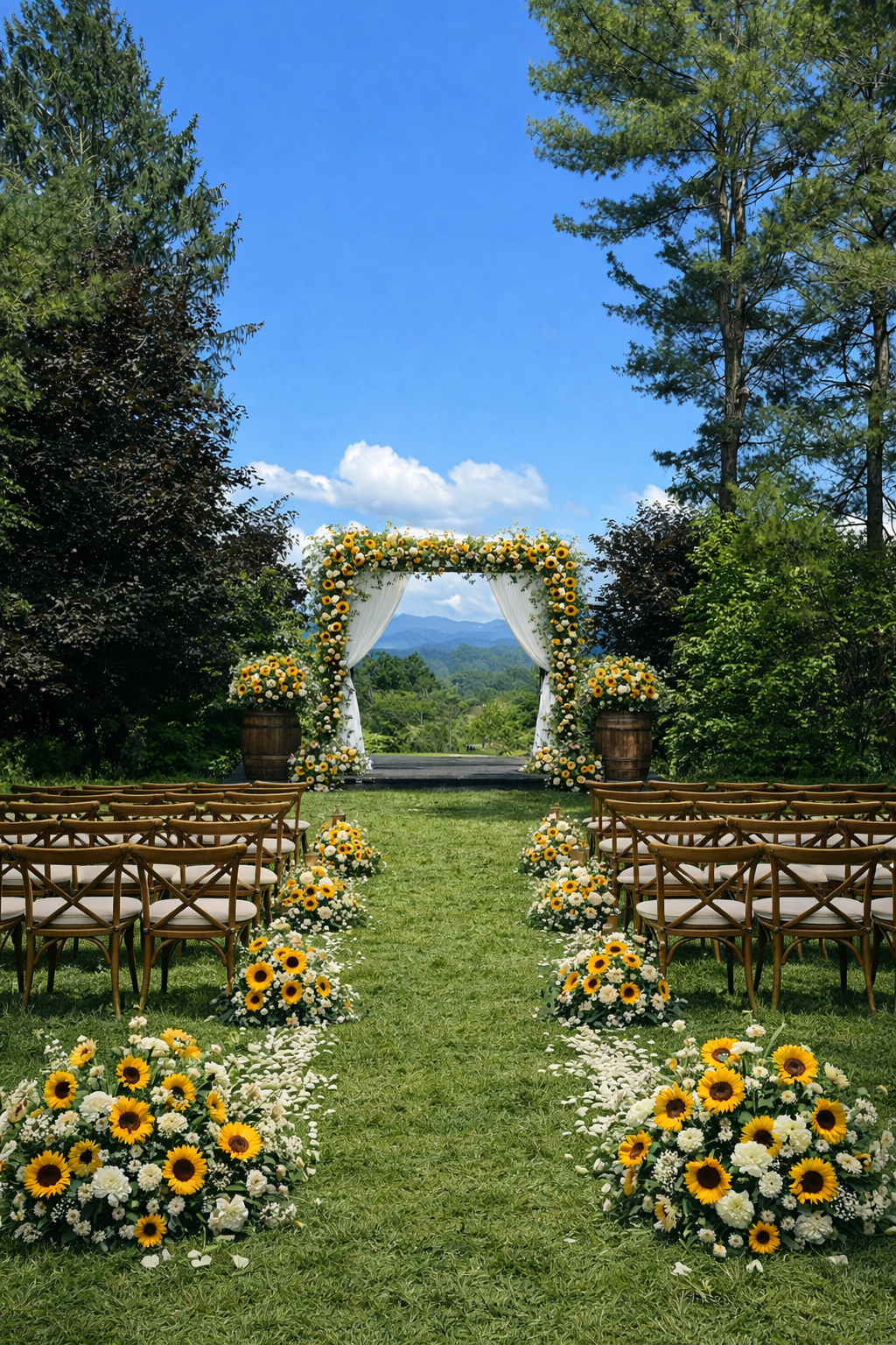 Barn wedding venue, sunset, mountain wedding, Brevard wedding venue