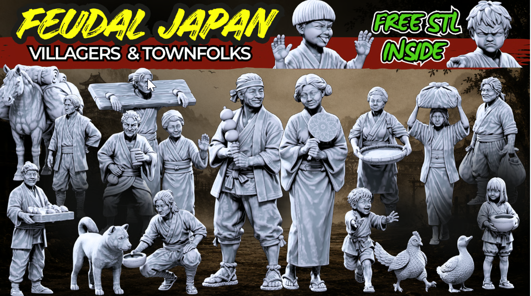 Feudal Japan Villagers & NPCs Complete Set