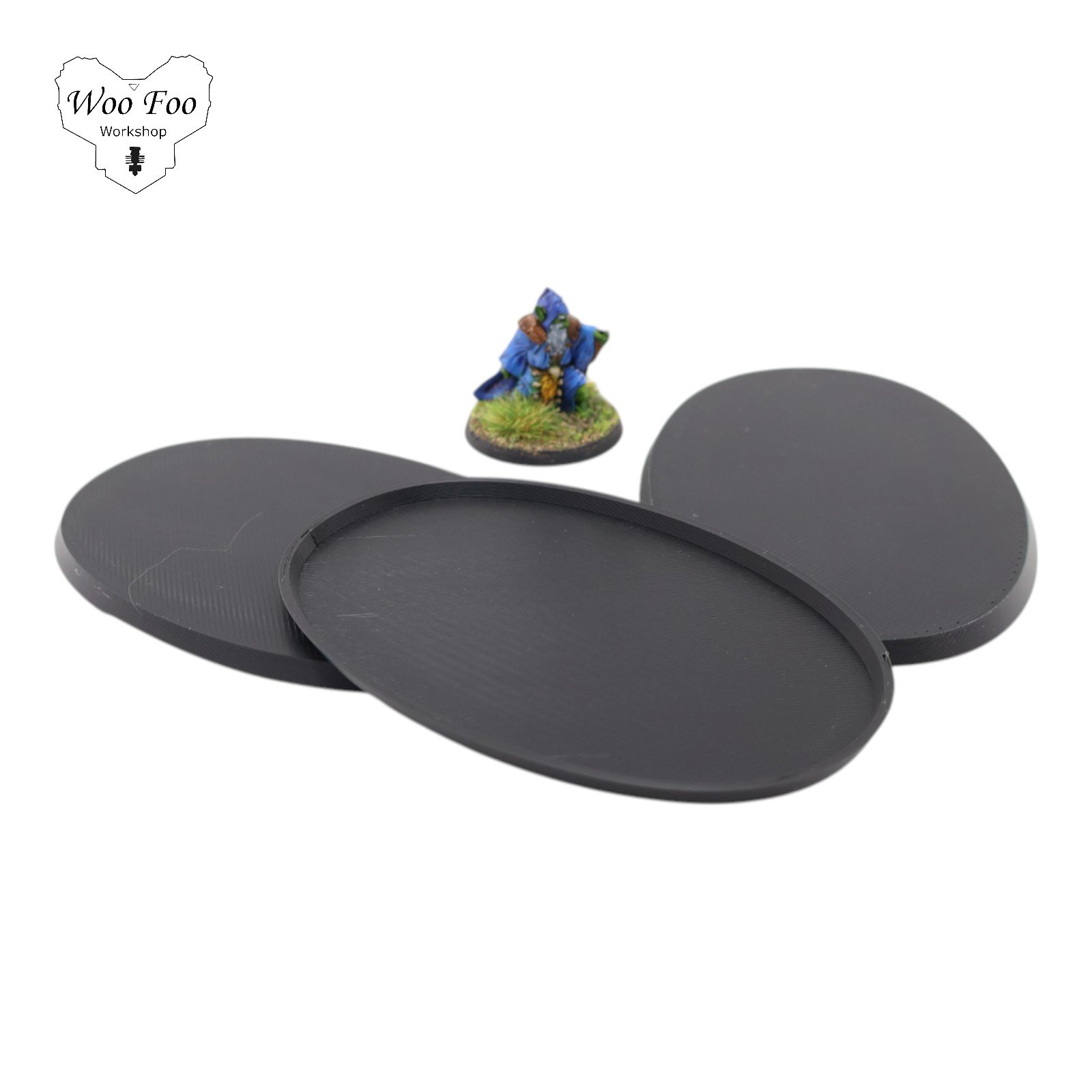 105x70mm Plain Simple Oval Base x 3