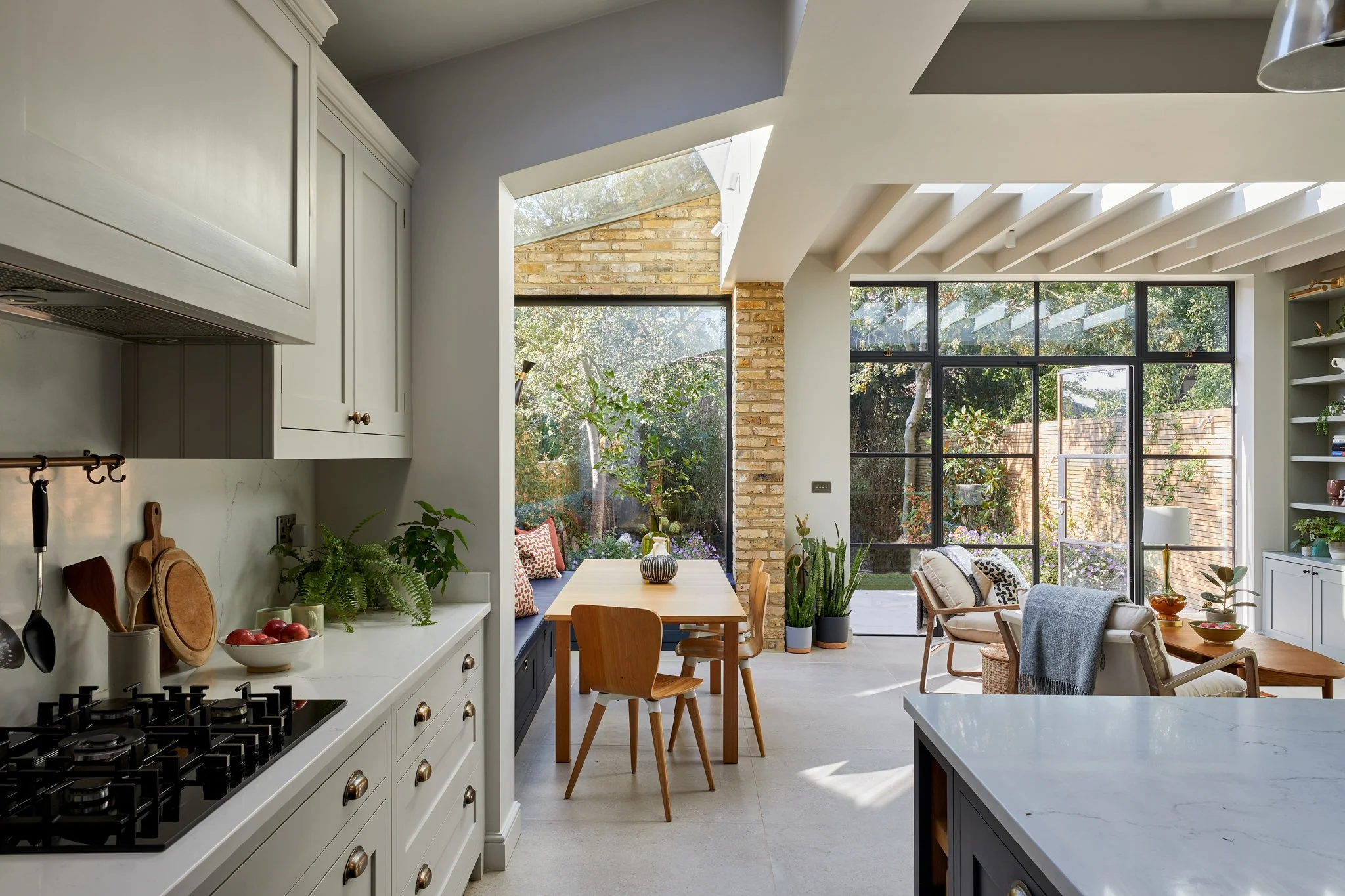New interior design with extra space from the addition of a new extension following feasibility study