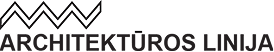 Text reading 'ARCHITEKTŪROS LINJA' in black font on a white background.
