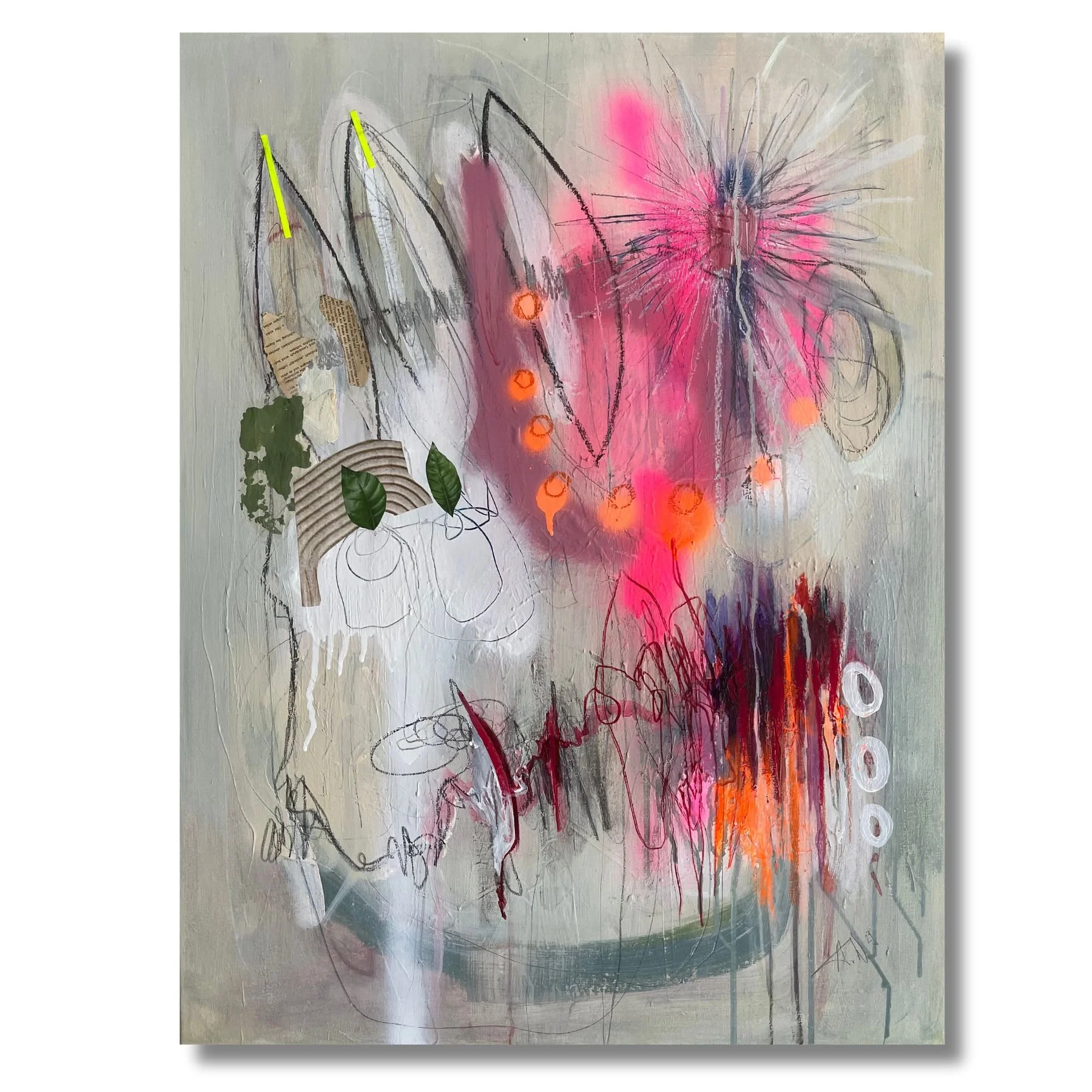 Hase im Rausch, 60x80 cm, Mixed Media auf Leinwand