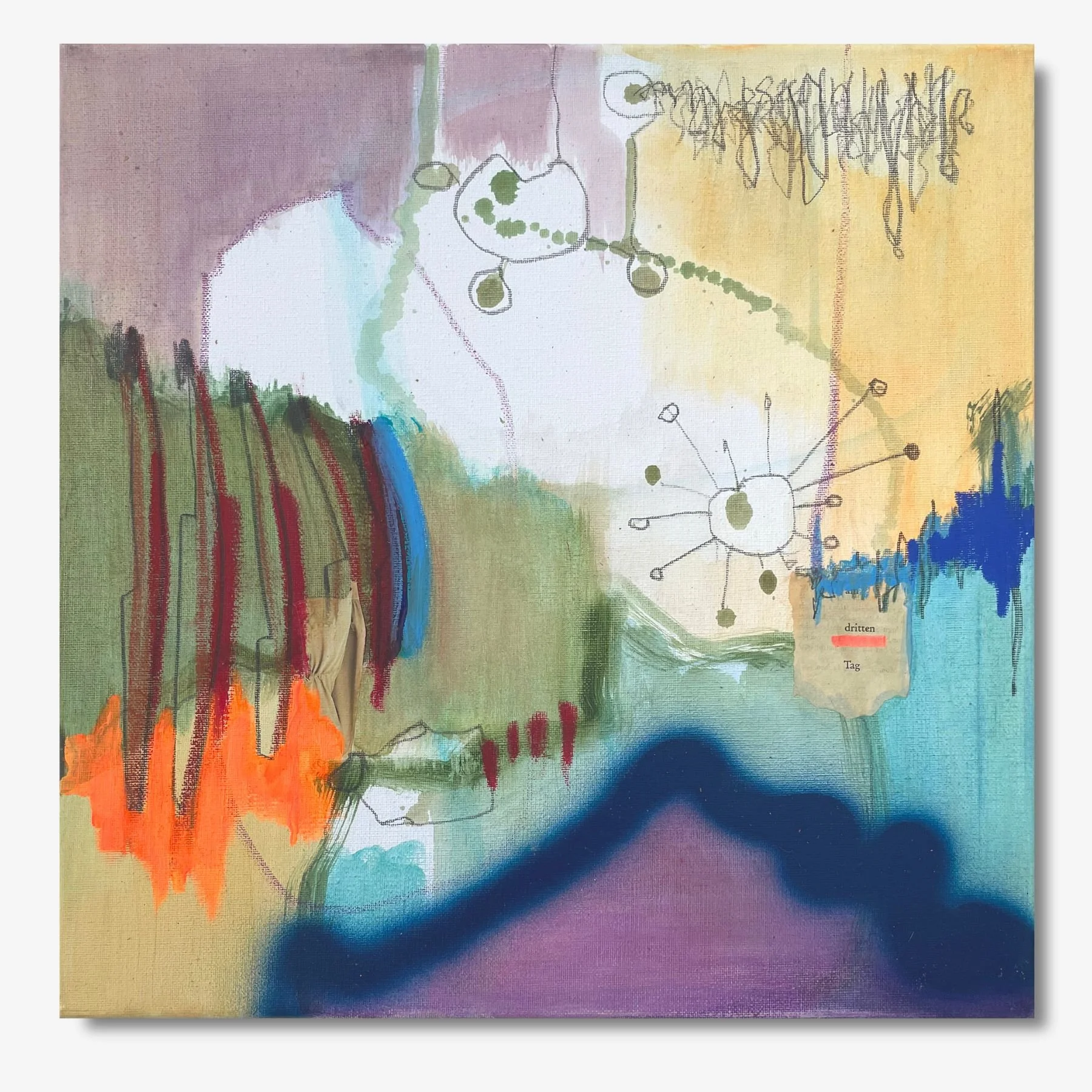 Der Gast und Der Fisch_01, 40x40 cm, Abstrakte malerei A. Weingärtner