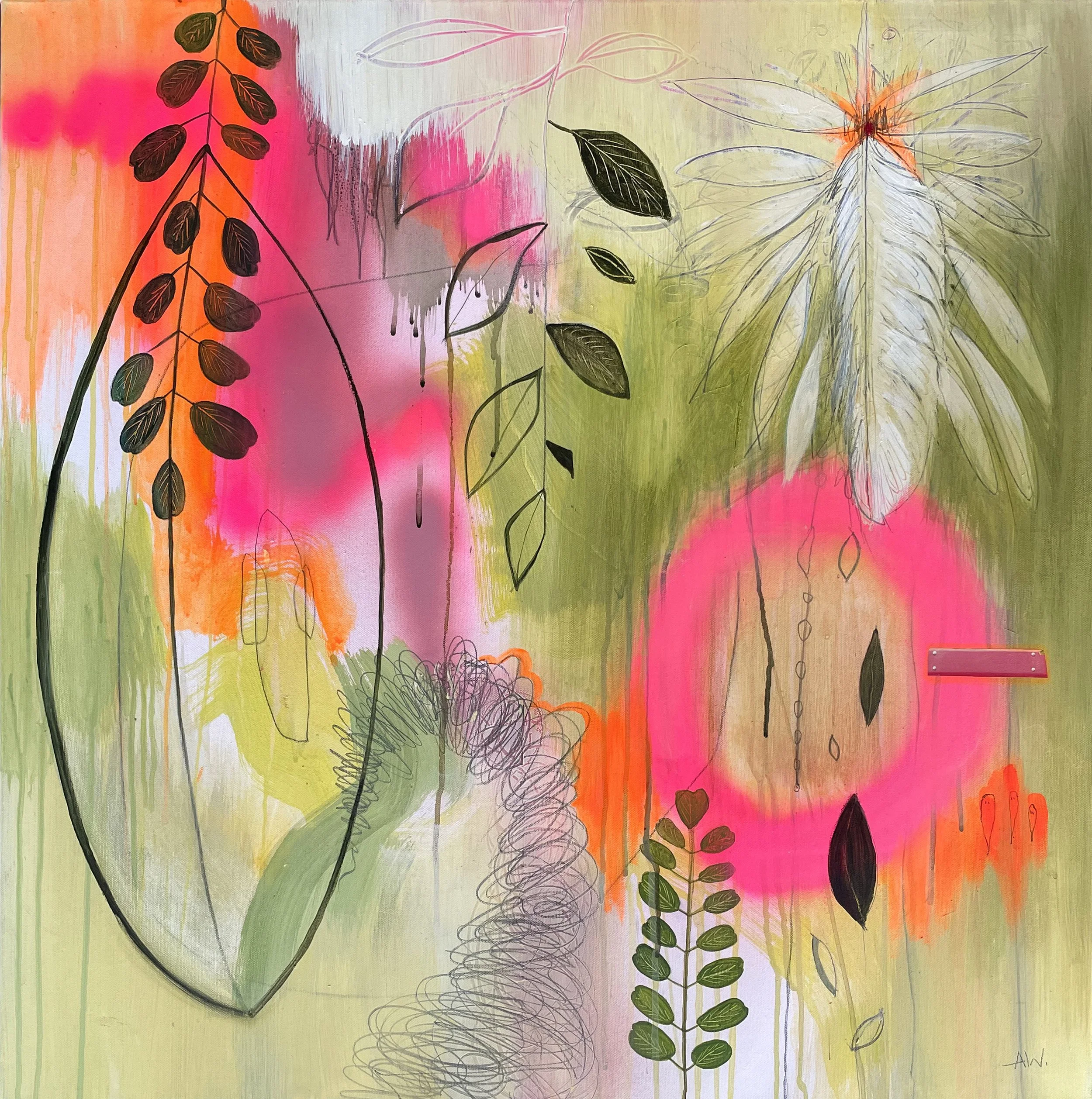 Windchild, Mixed Media auf Leinwand