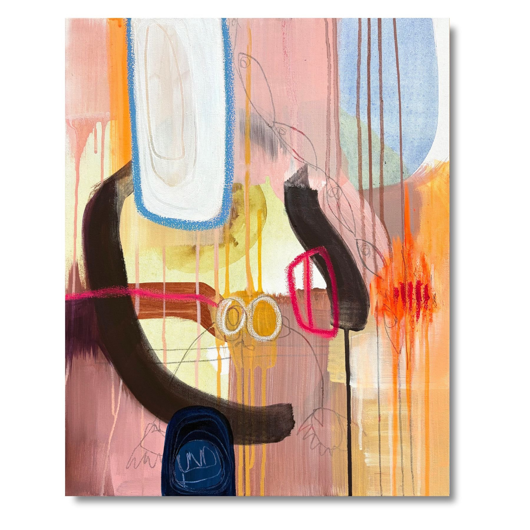 Leguan fliegend, 40x50 cm, Abstrakte 