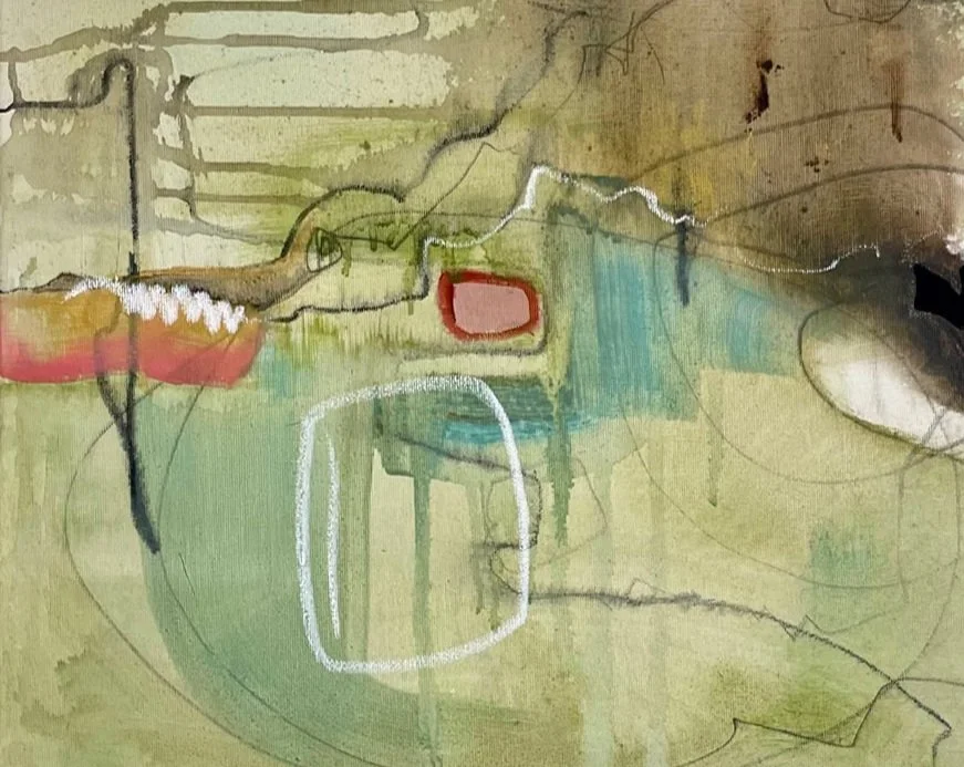 Hidden flowers, 40x50 cm, Abstrakte Malerei, Anja Weingärtner