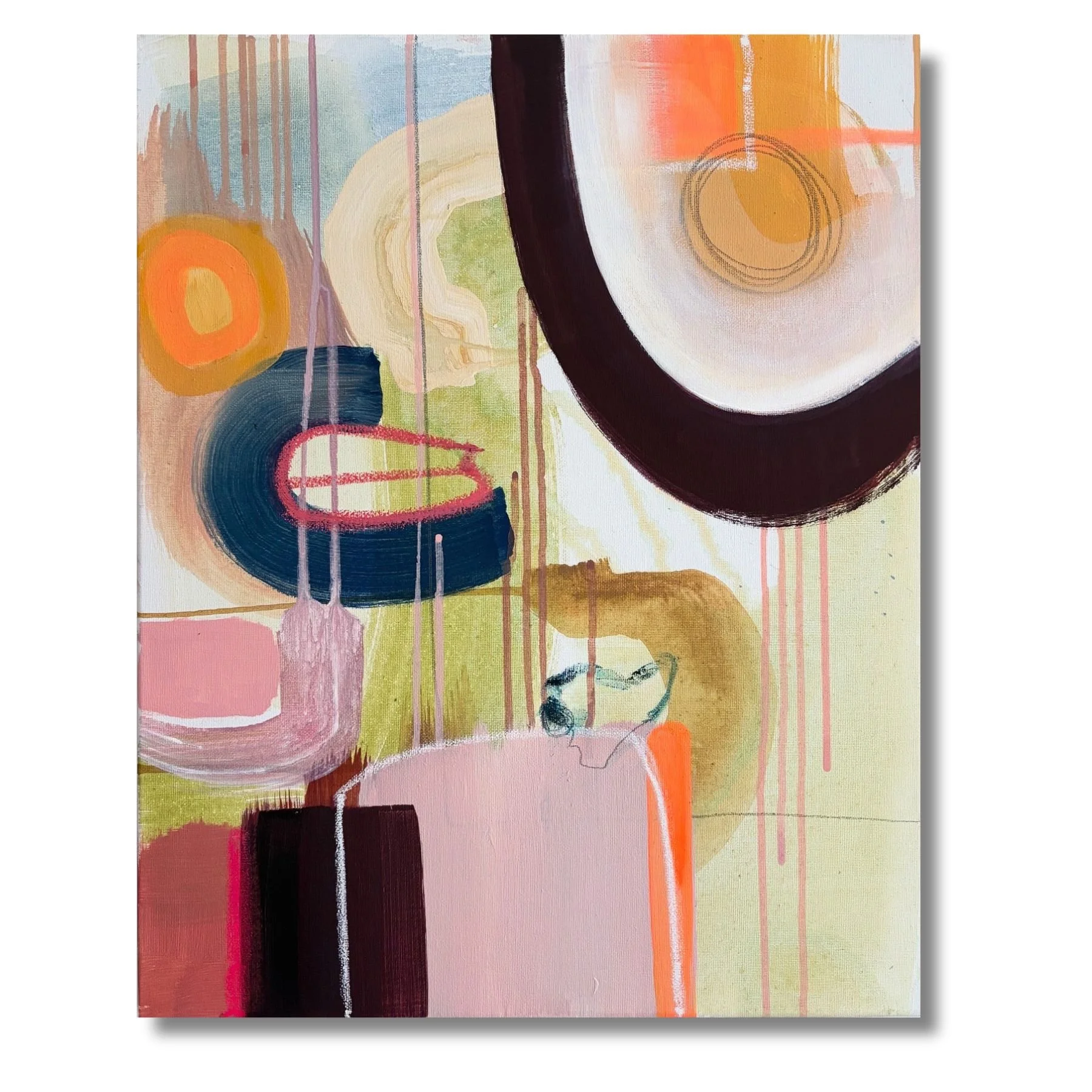 Grashüpfer kauend 40x50 cm, Abstrakte Malerei A. Weingärtner