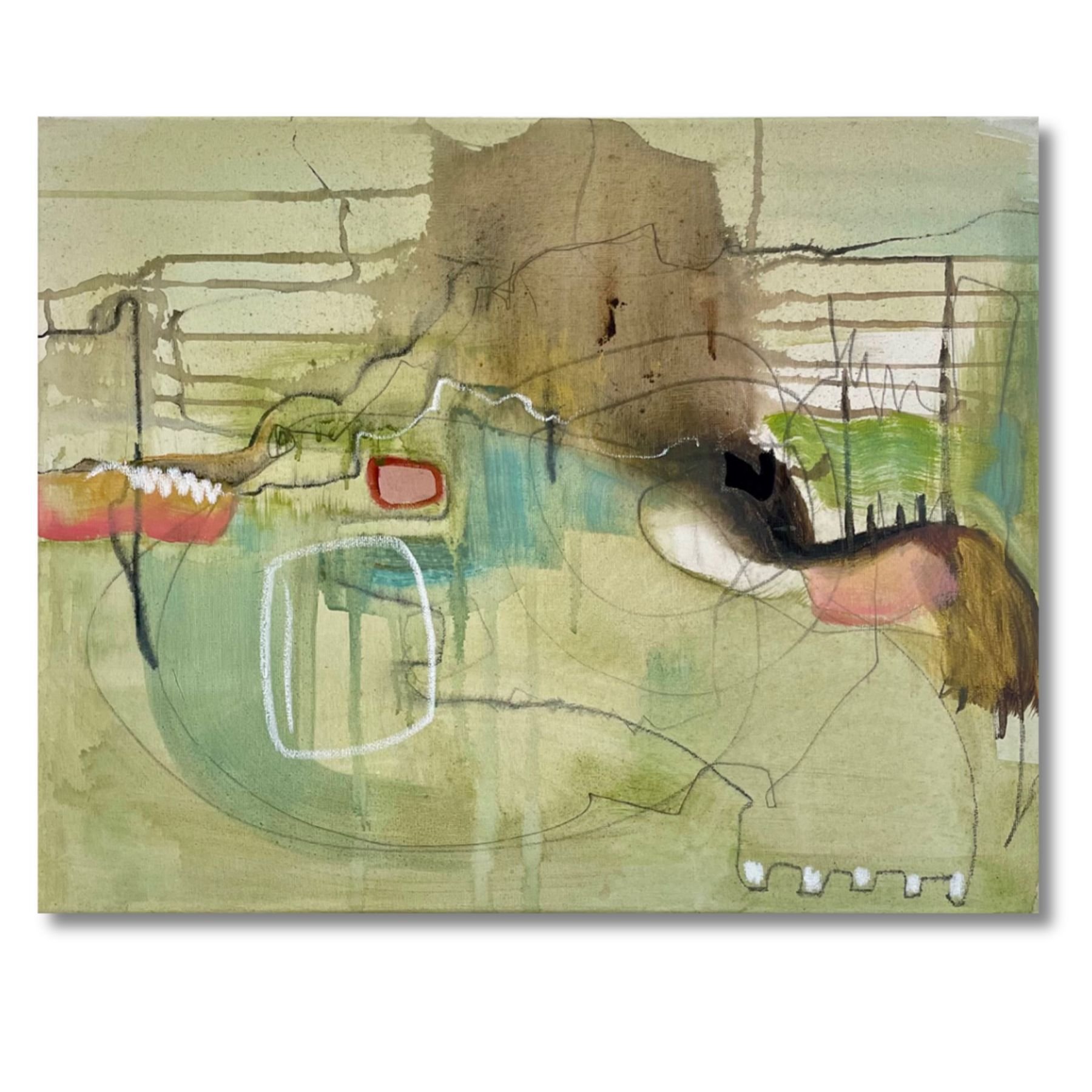 Hidden Flowers, 50x40 cm, Abstrakte Malerei, A. Weingärtner