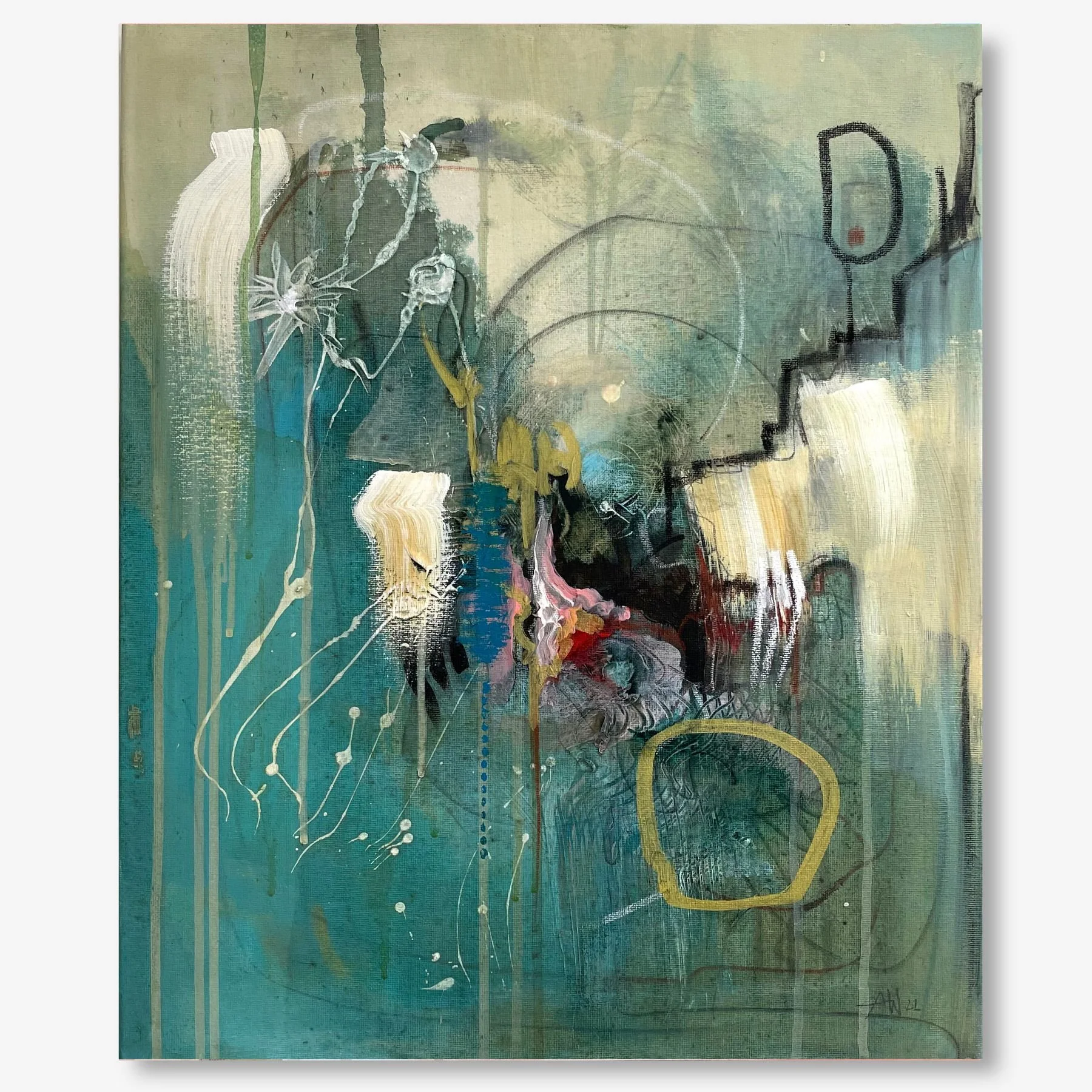 Stormy flowers, 40x50 cm, abstrakte Malerei A. Weingärtner