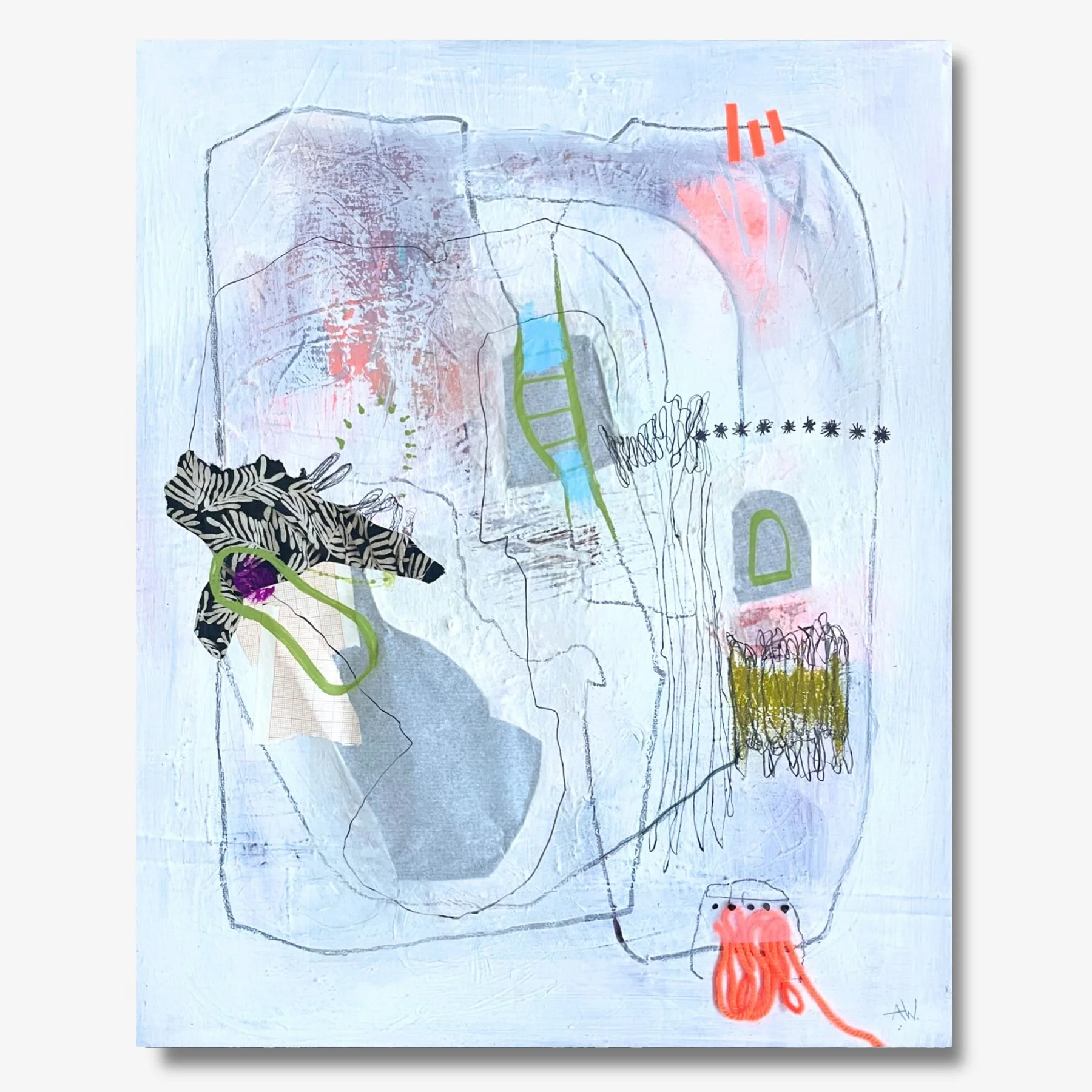 Gerade unsortiert, 40x50 cm,Abstrakte Malerei A. Weingärtner