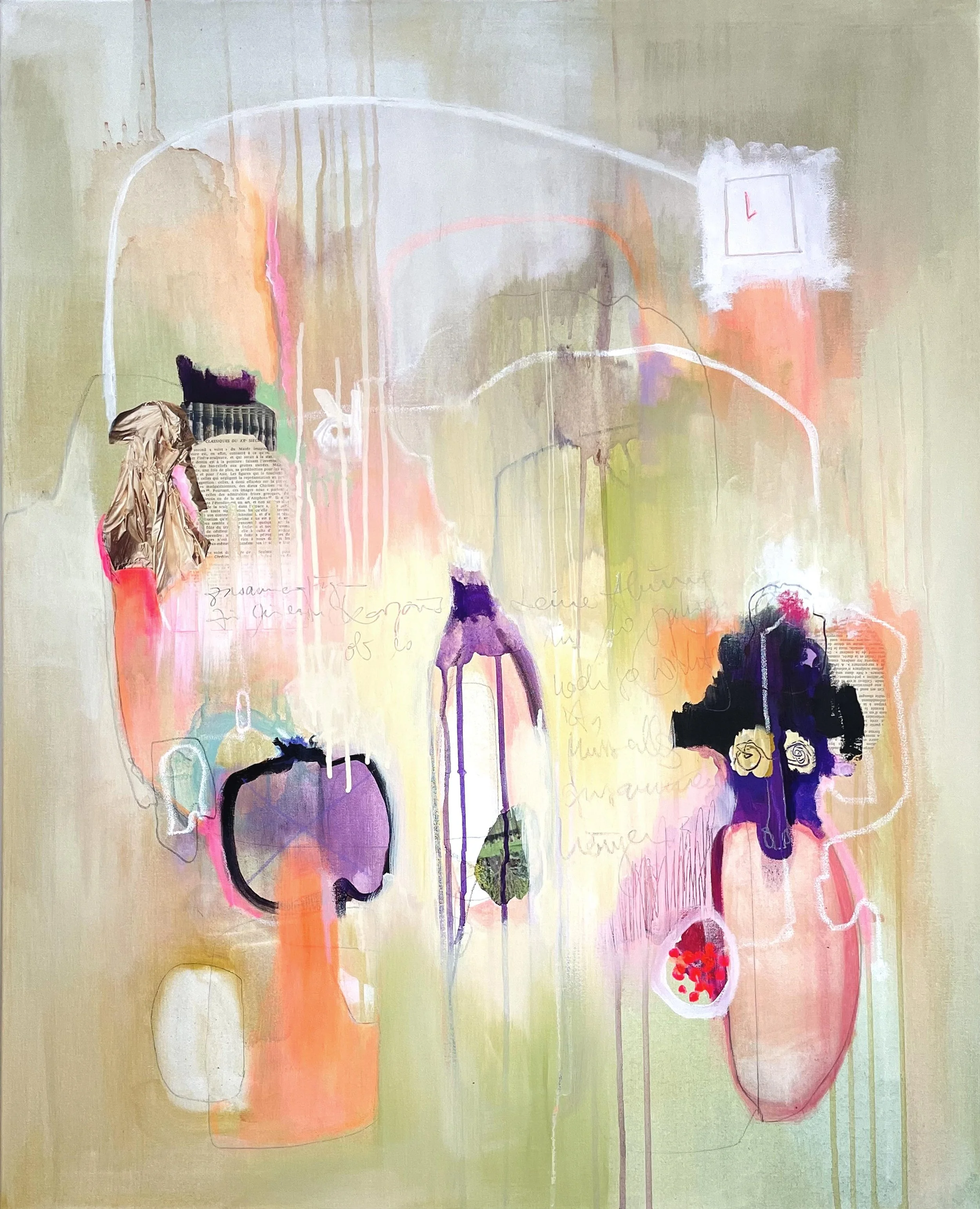 Between us, 80x100cm, Acryl auf Leinwand, 2023 Detail