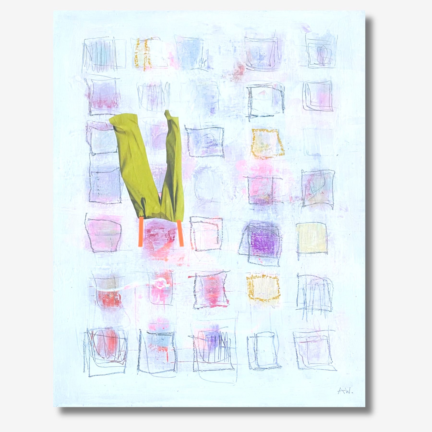 Bin gleich soweit, 40x50 cm, Abstrakte Malerei A. Weingärtner