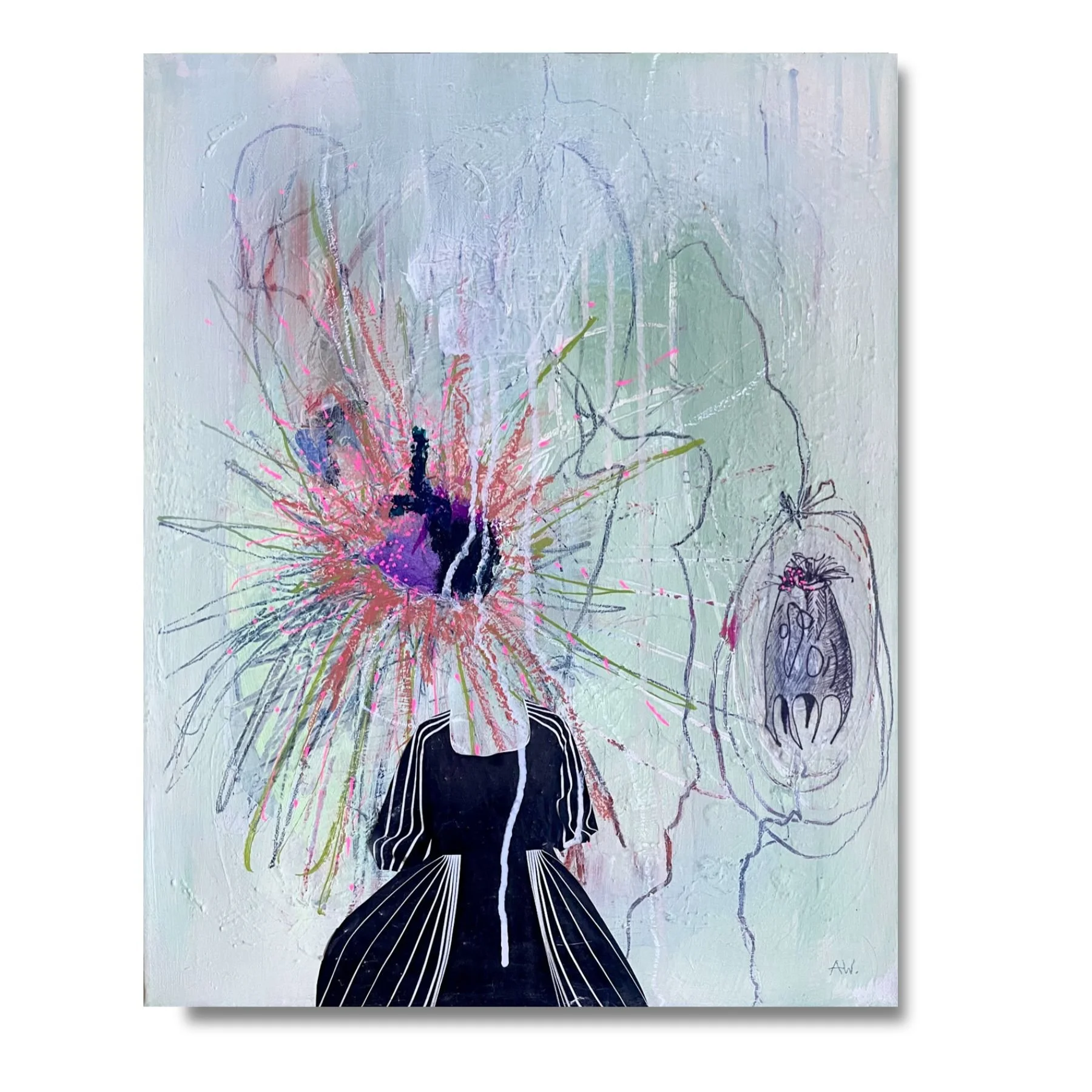 "Bin auf Reisen" aus der Serie "Alles und Nichts", 40x50 cm, gerahmt