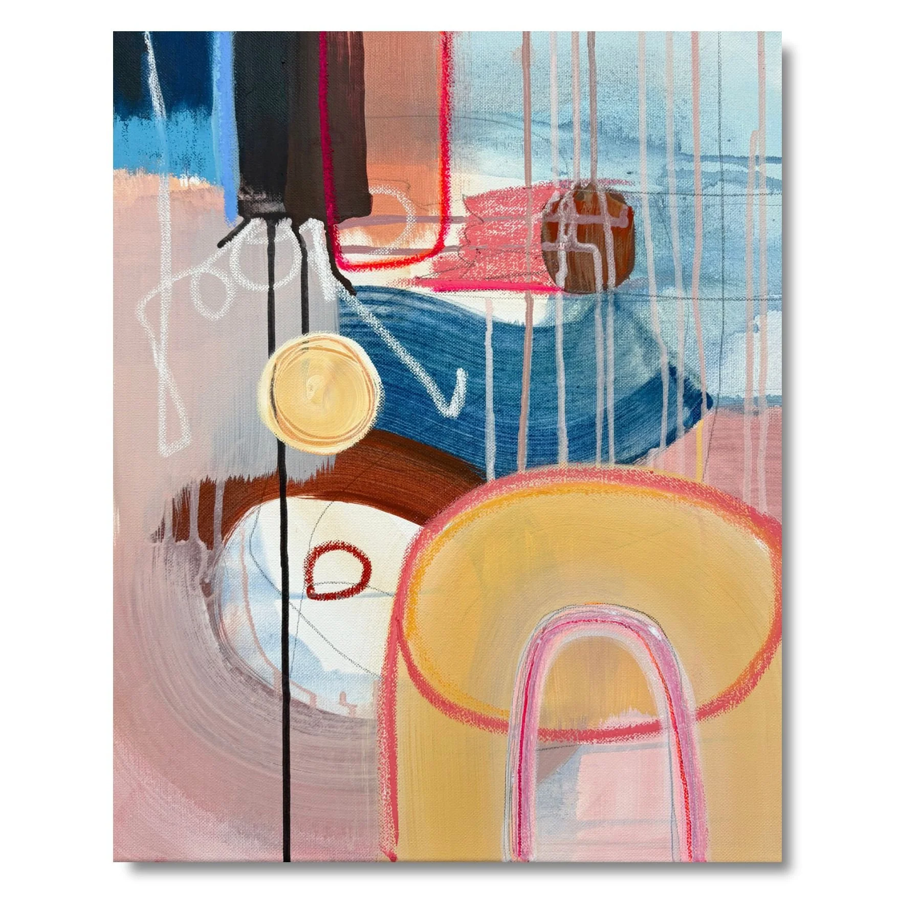 Libelle trinkt Tee, 40x50 cm, Abstrakte 