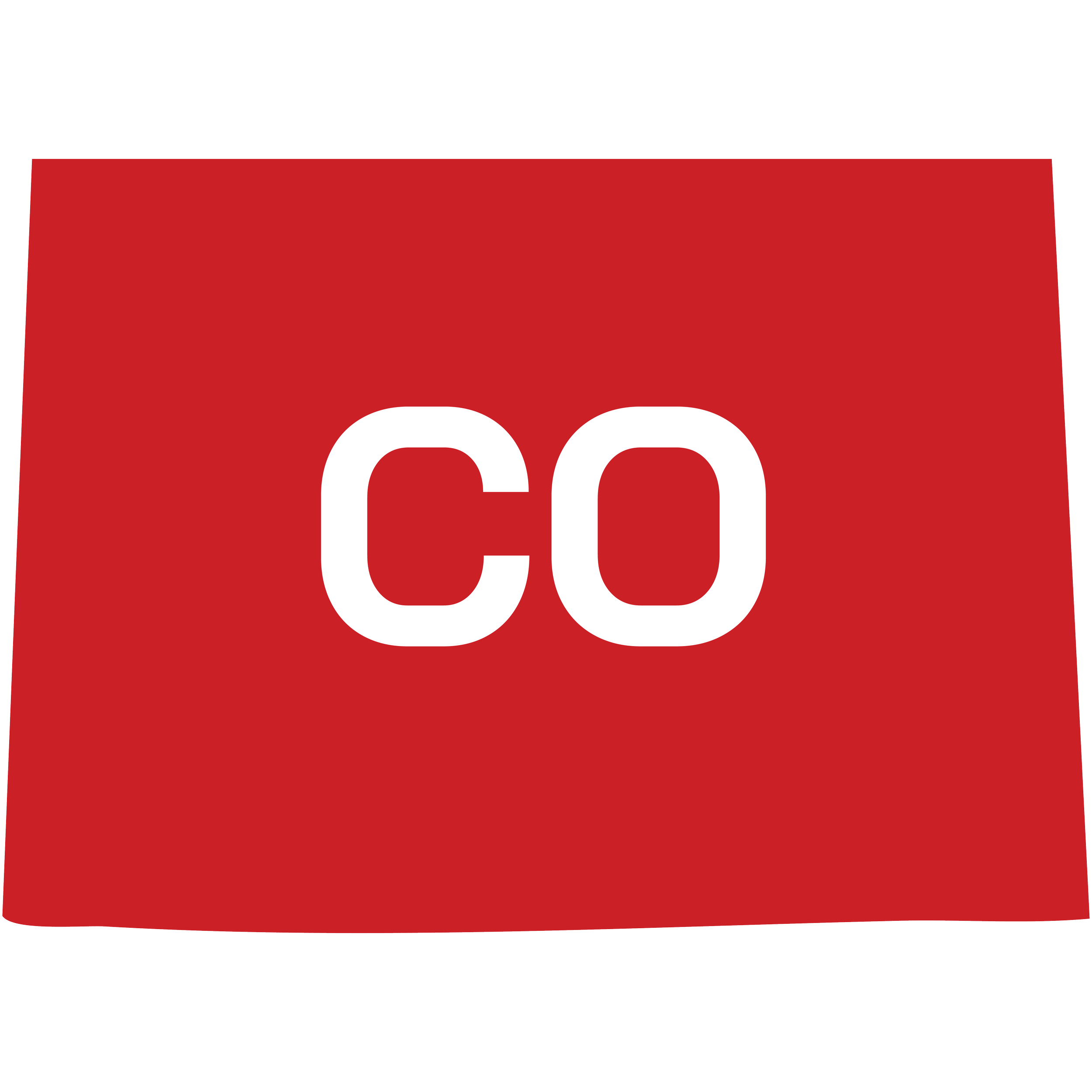 Red square with white letters 'CO' in the center.