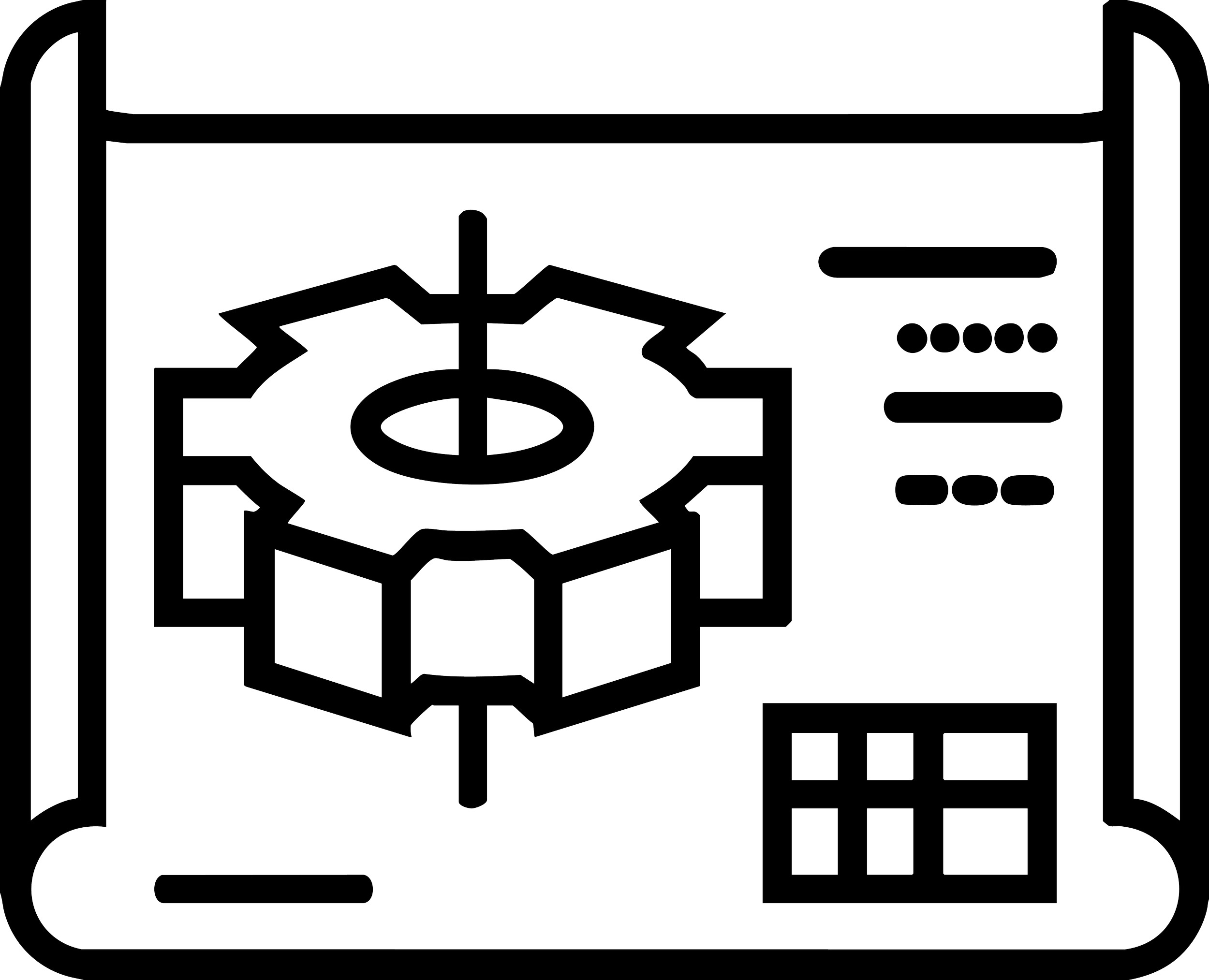 Outline of a drafting paper or plans with various controls and a large central gear symbol.