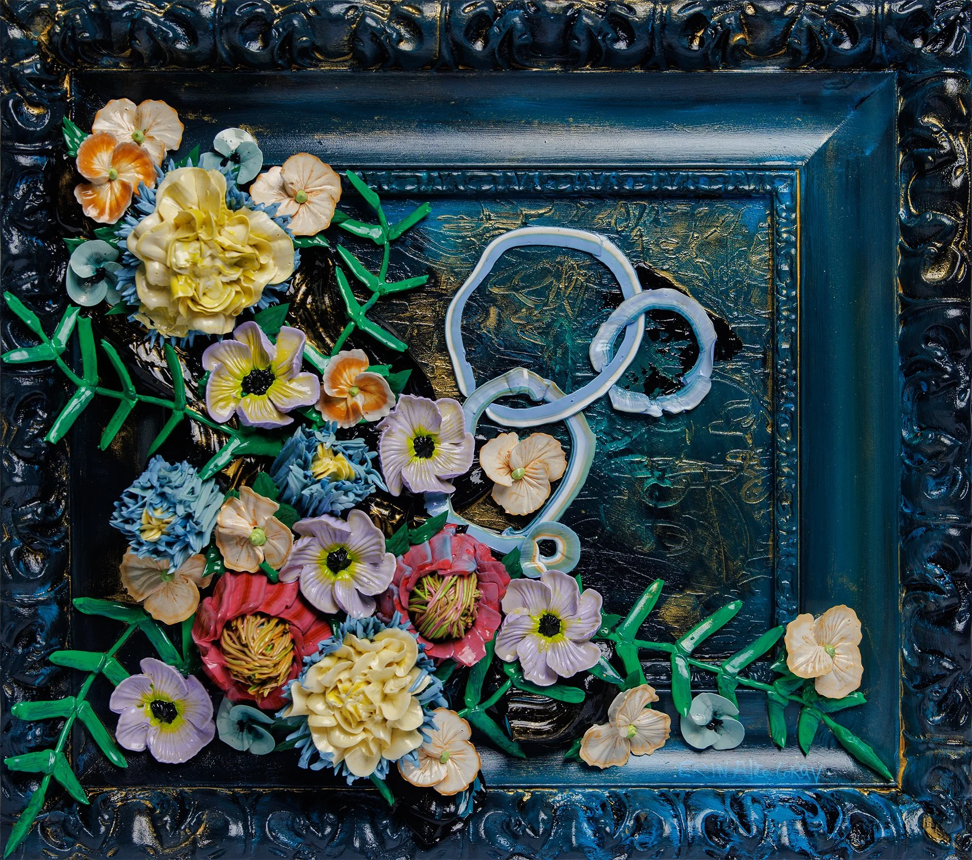 Blue Framed Floral