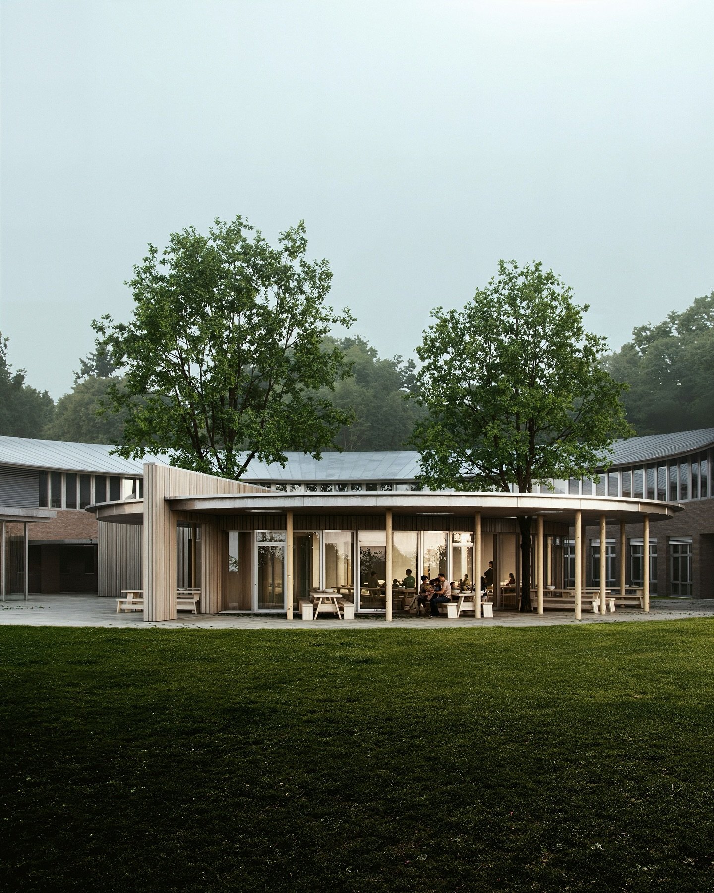 In Oyten planen wir zur Zeit den Neubau einer Mensa im Innenhof der Grundschule. Baubeginn im kommenden Jahr. #holzrahmenbau #bildungsbau