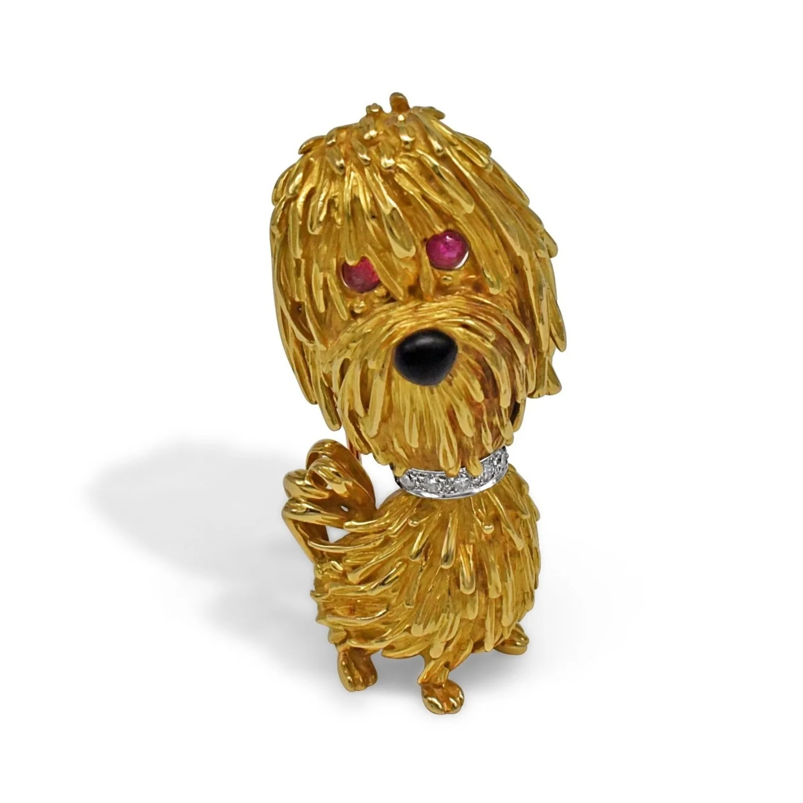 Gold dog brooch
