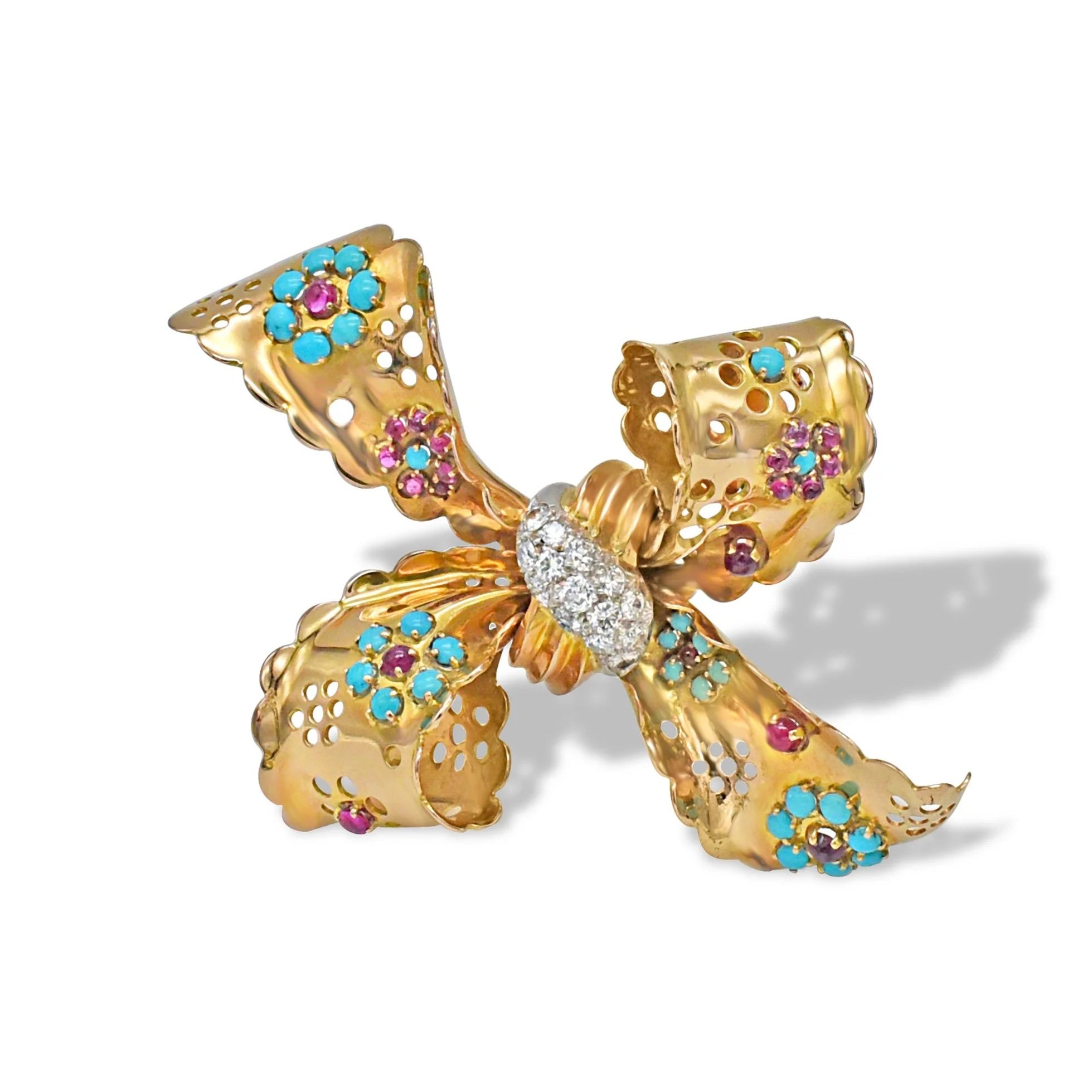 Retro bow brooch
