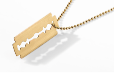 'Lame de rasoir' pendant, gold, dinh van