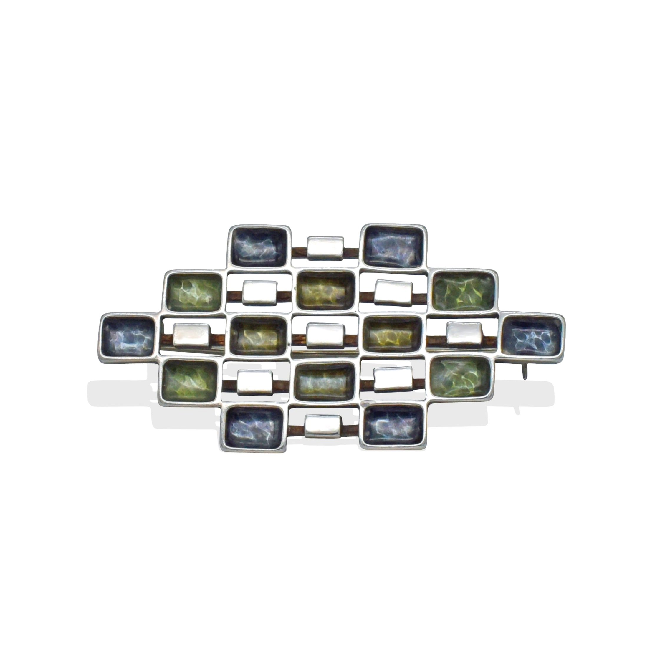 Silver and enamel brooch, by Uni David Andersen